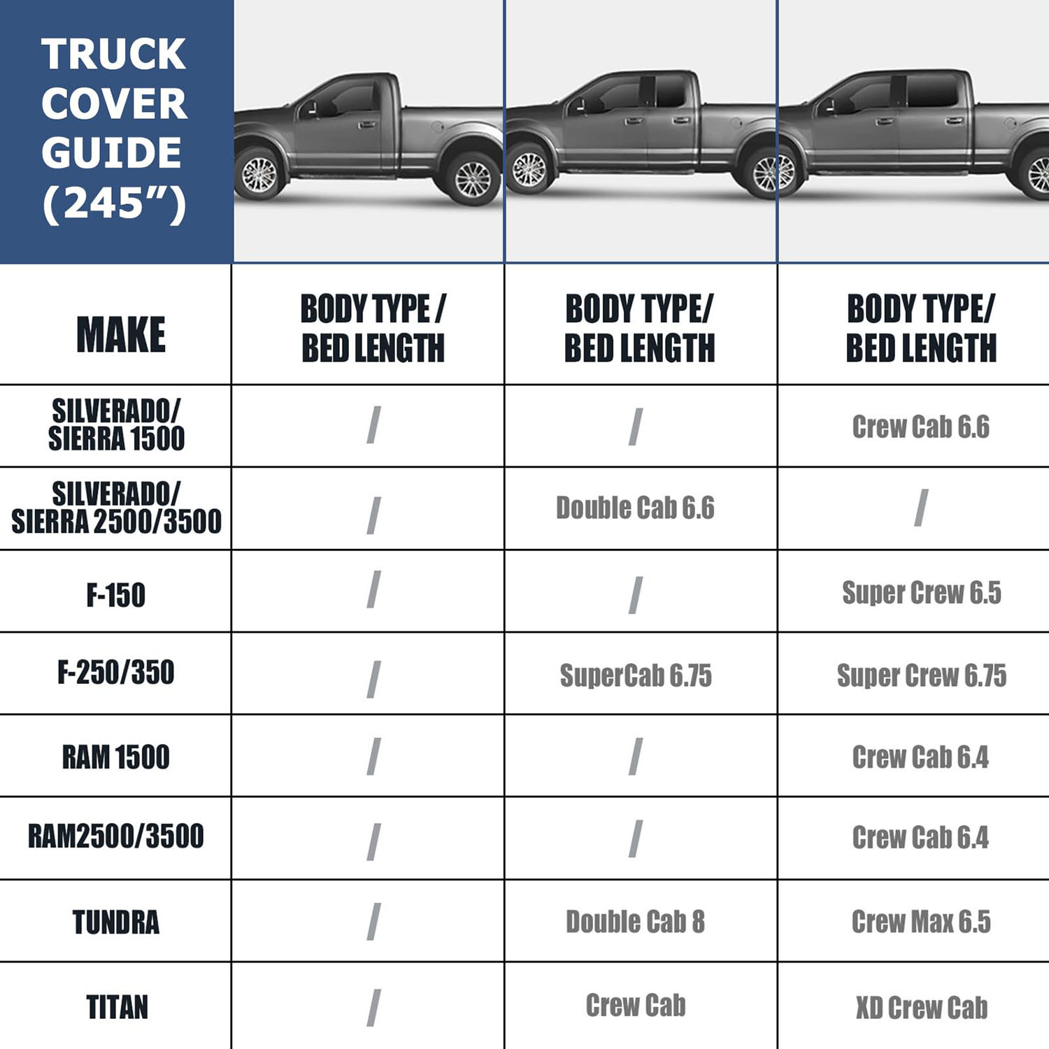Covelta Waterproof Truck Covers Replace for F-Series/Silverado/Ram CrewCab 6.5 ft