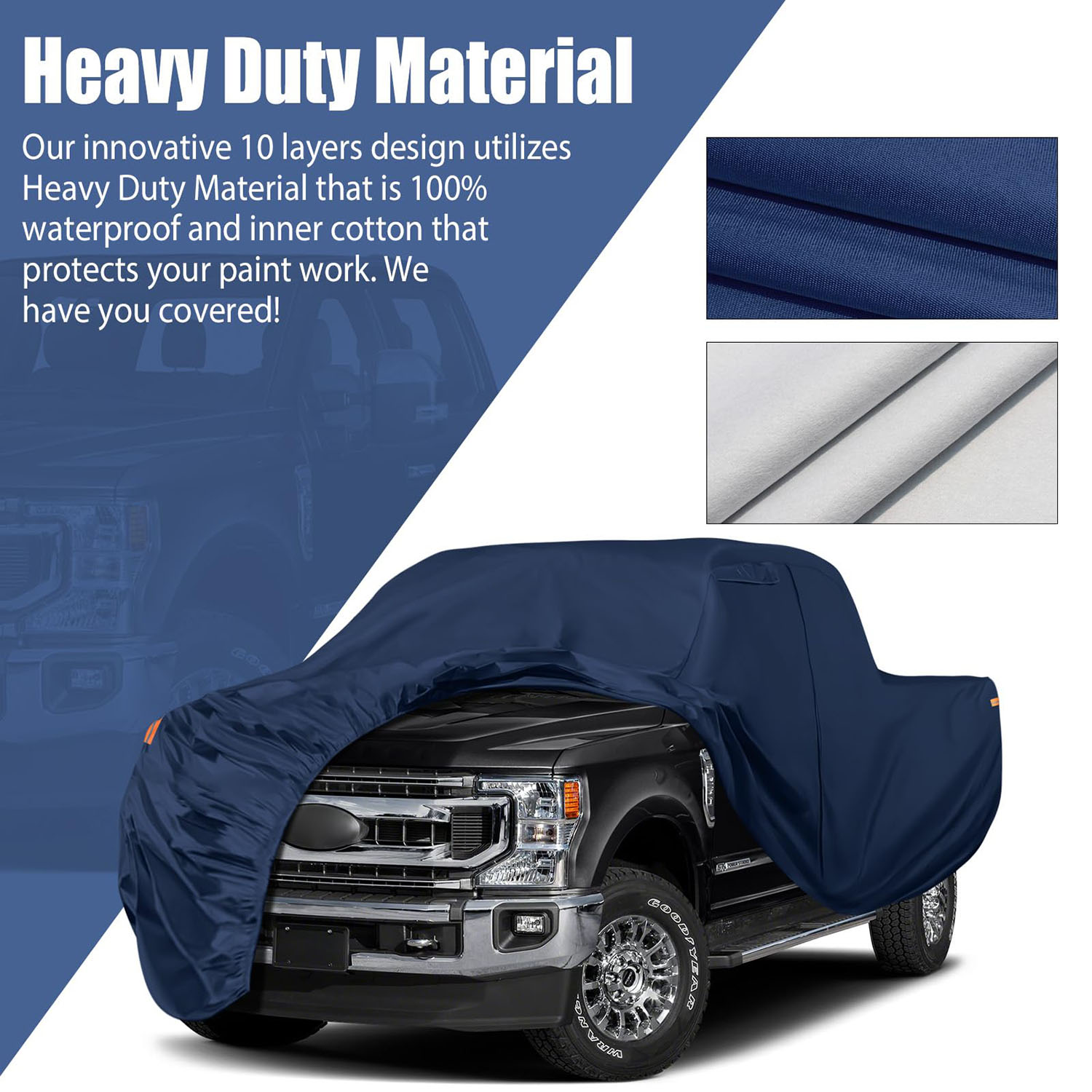 Covelta Waterproof Truck Covers Replace for F-Series/Silverado/Ram CrewCab 6.5 ft