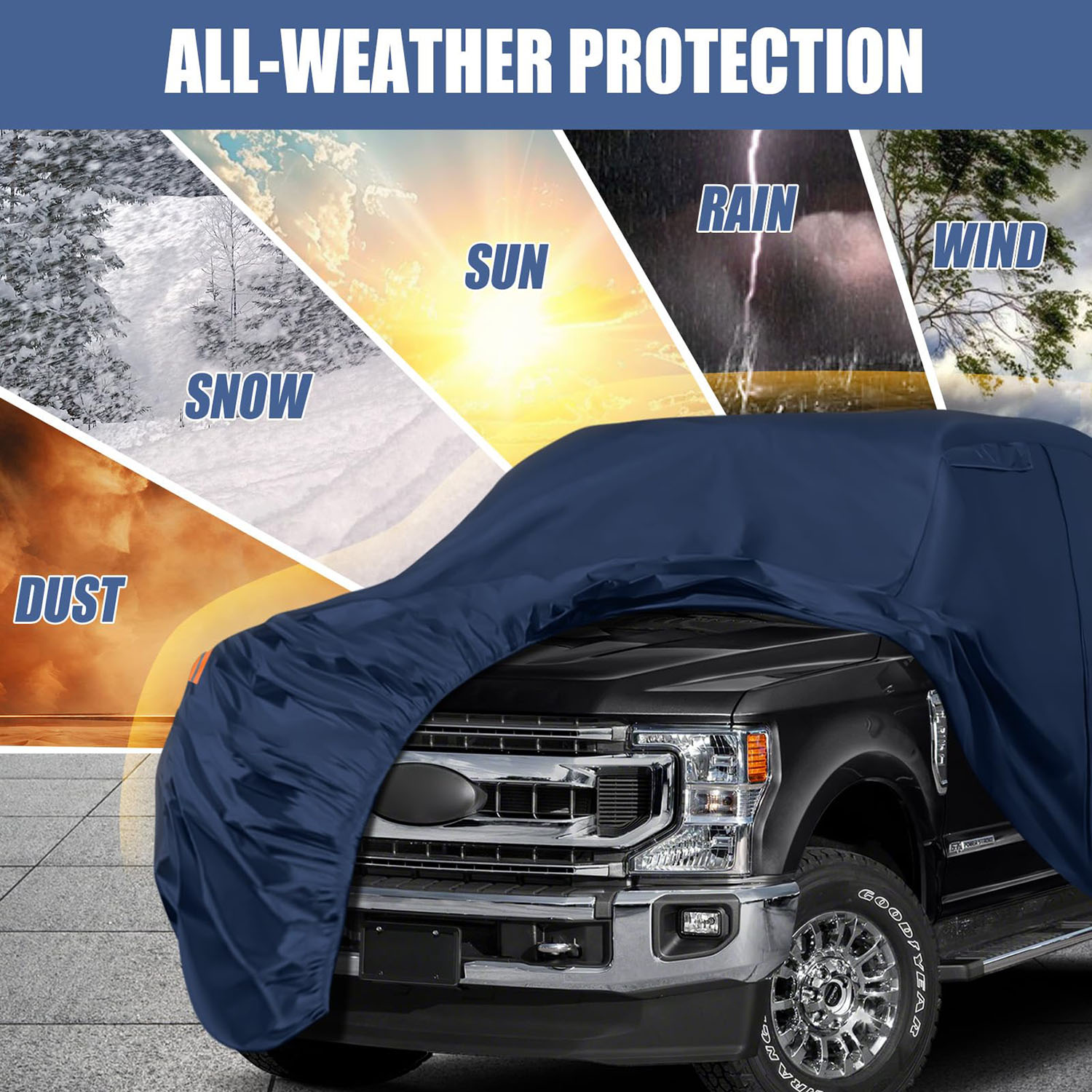 Covelta Waterproof Truck Covers Replace for F-Series/Silverado/Ram CrewCab 6.5 ft