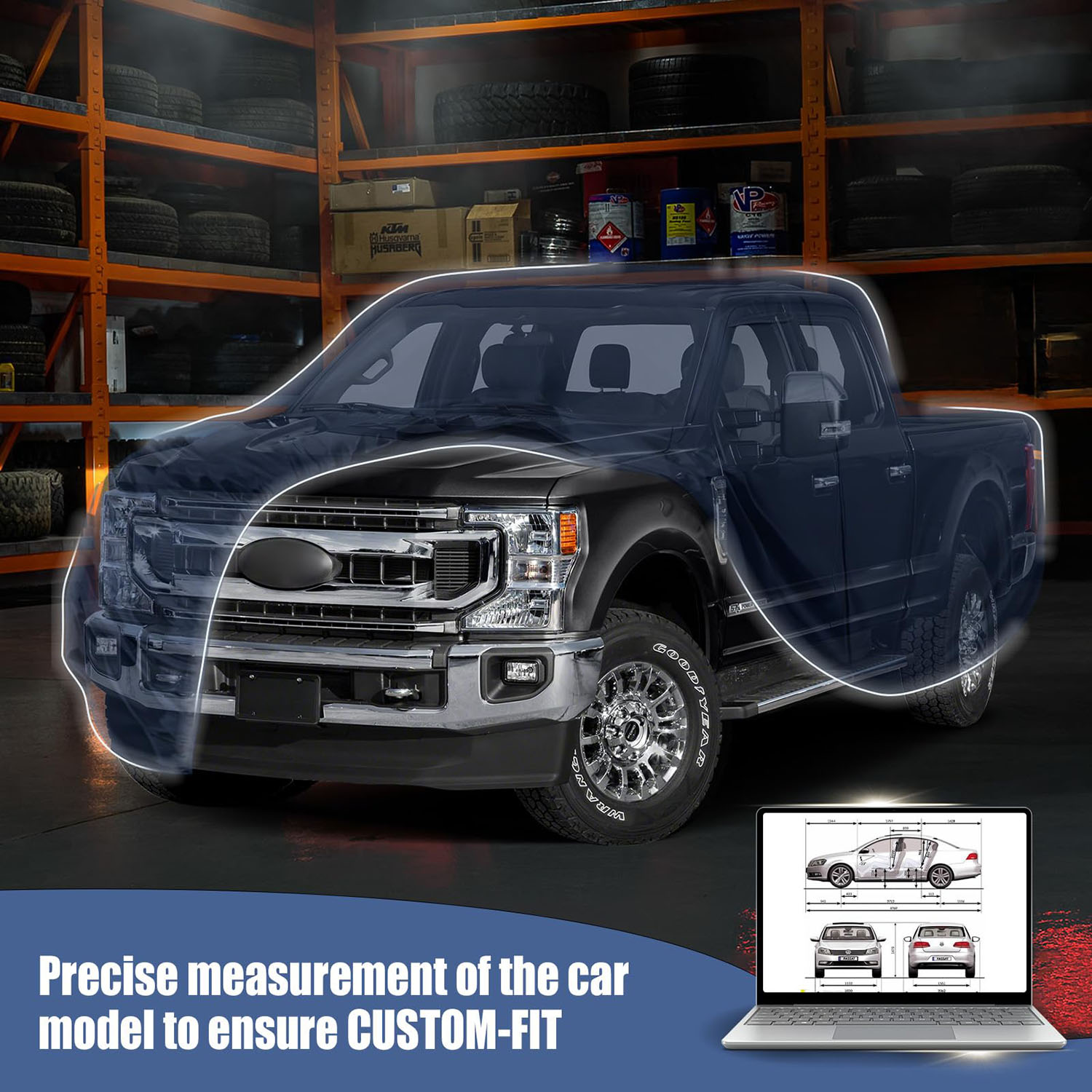 Covelta Waterproof Truck Covers Replace for F-Series/Silverado/Ram CrewCab 6.5 ft