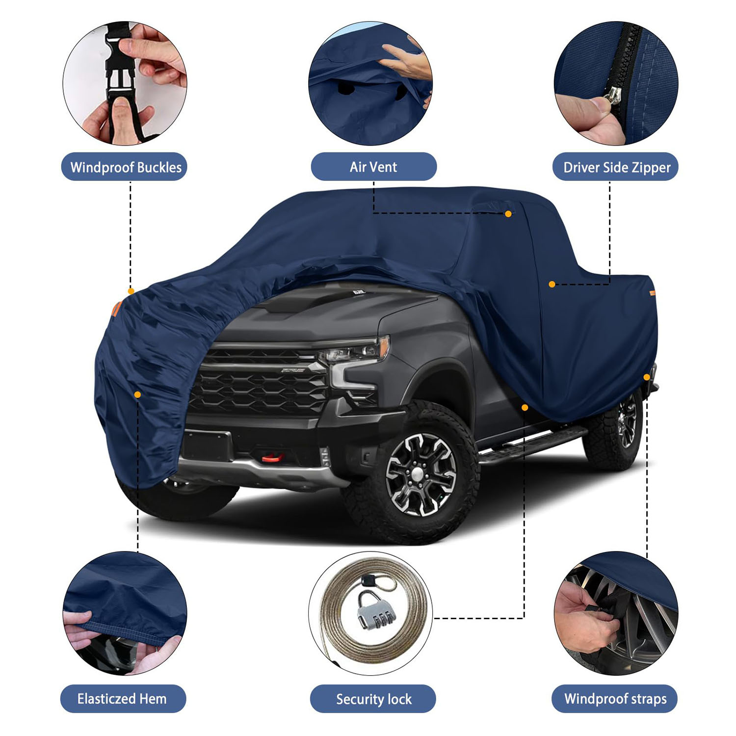 Covelta Waterproof Truck Covers Replace for F-Series/Silverado/Ram CrewCab 5.5 ft