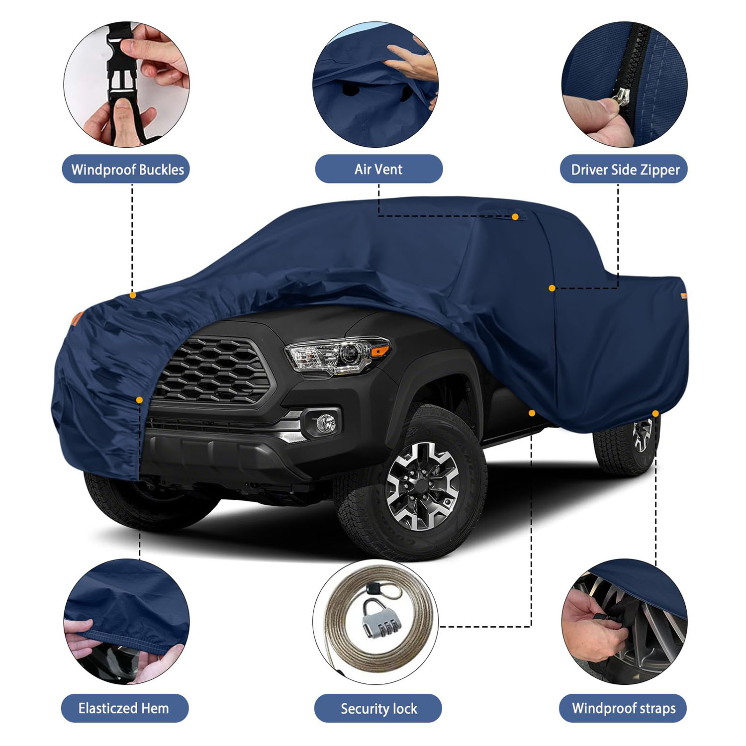 Covelta Waterproof Truck Covers Replace for 2005-2026 Toyota Tacoma Double Cab 6ft 