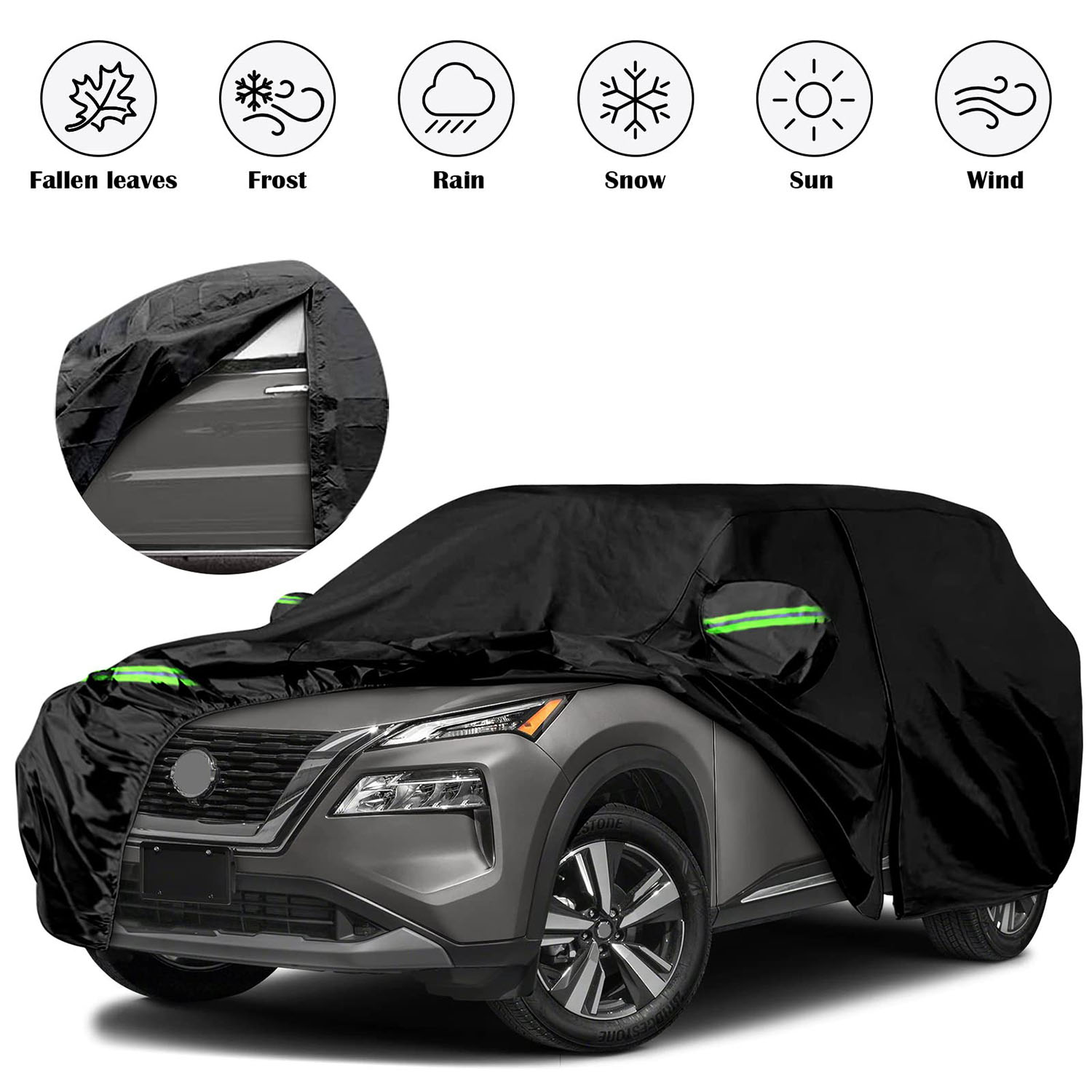 Covelta Full Car Cover for 2008–2026 Nissan Rogue （Black）
