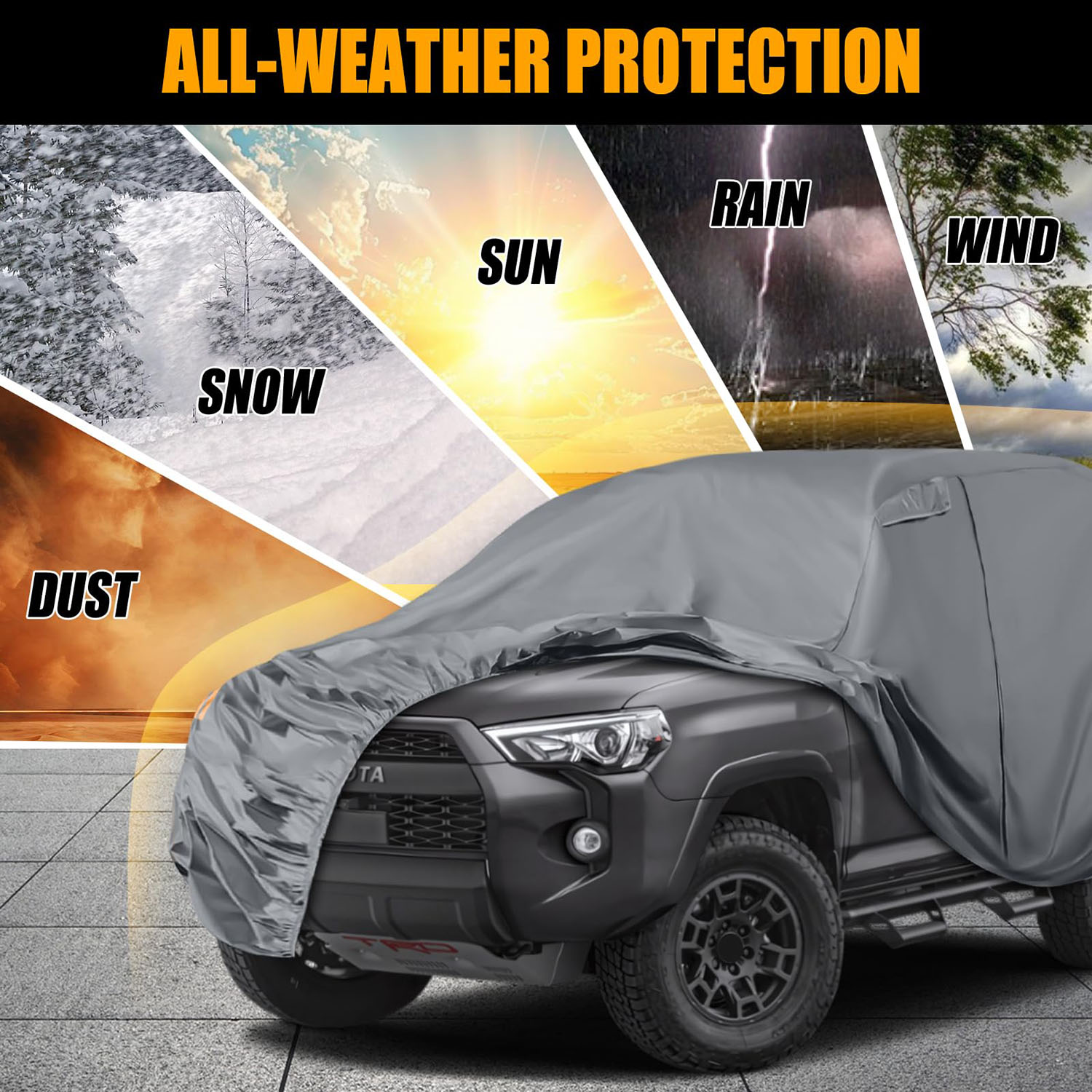 Covelta Car Cover for 2002–2026 Toyota 4Runner（Gray）