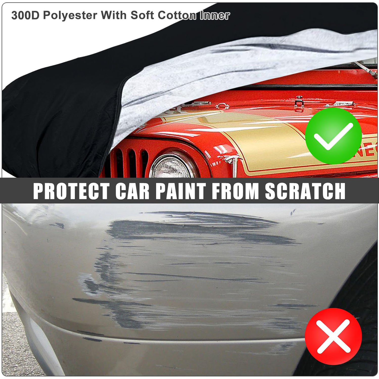 Covelta Full Car Cover for Jeep CJ-5 2-Door SUV 1954-1983