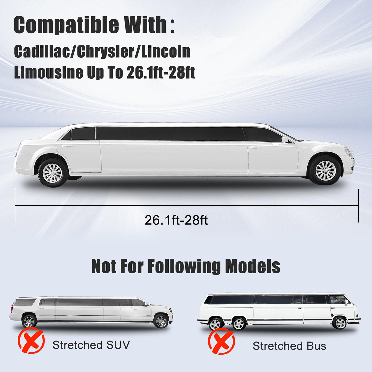 Covelta Car Cover for Cadillac/Chrysler/Lincoln Limousine 26-28ft