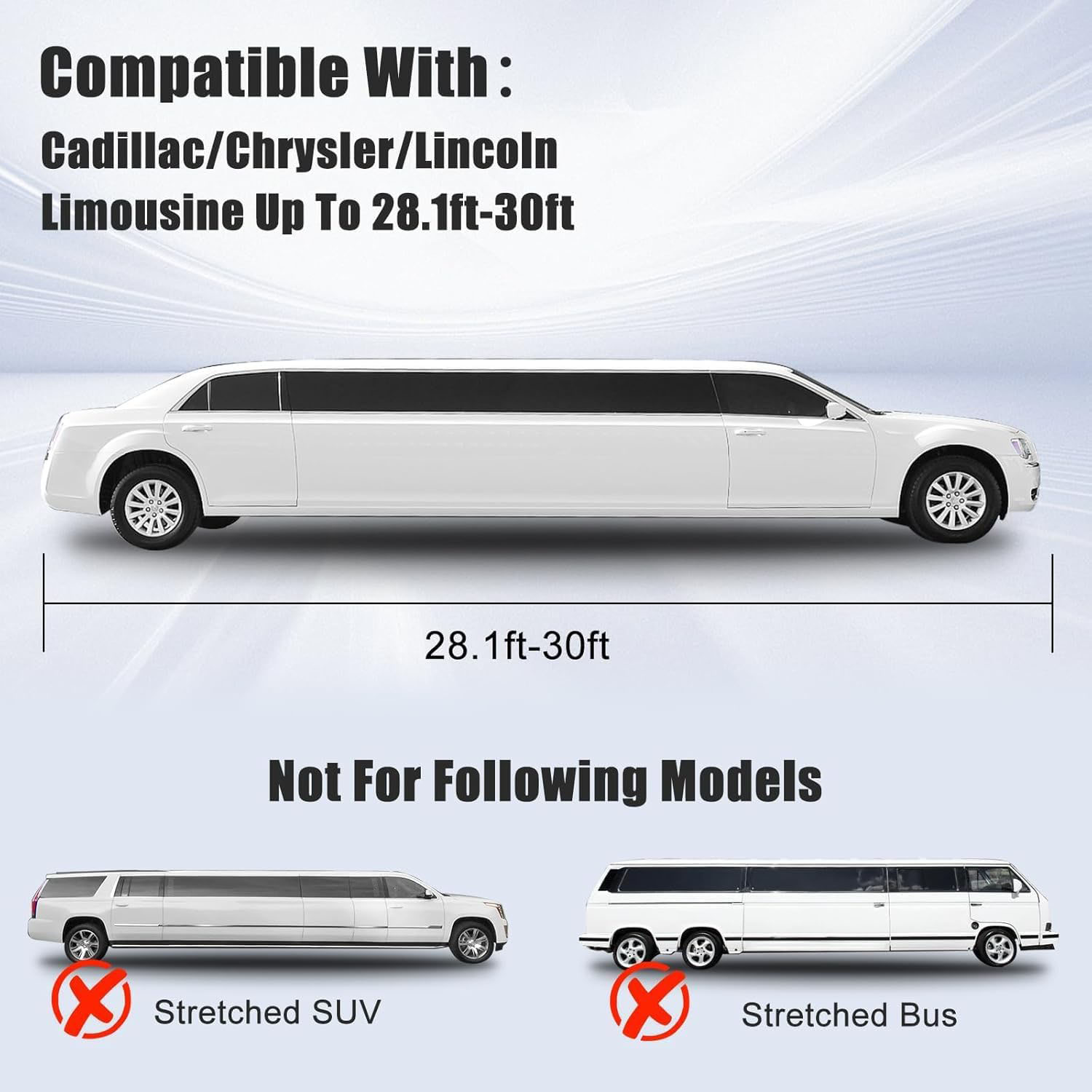 Covelta Car Cover for Cadillac/Lincoln/Chrysler Limousine 28-30ft