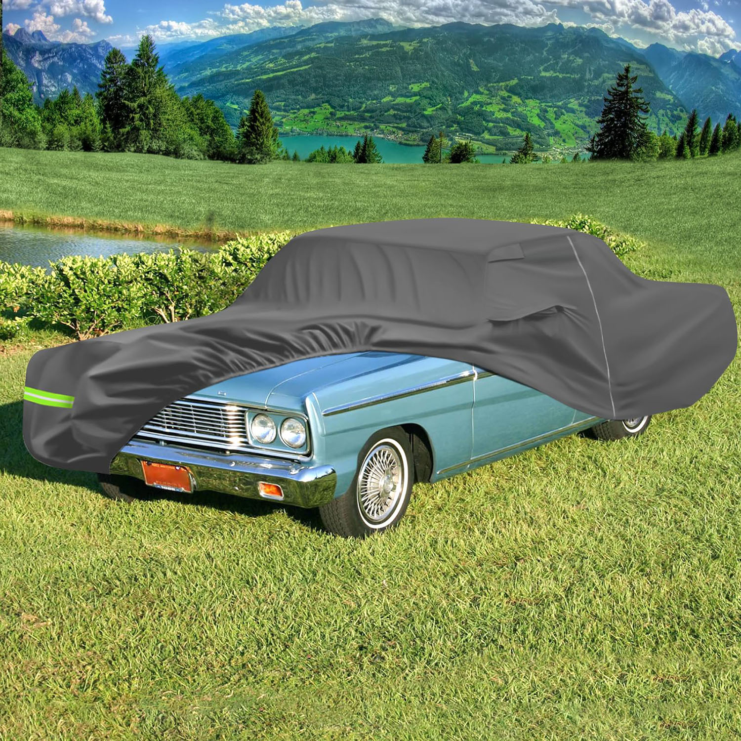 Covelta Full Car Cover for Ford Fairlane Sedan Hardtop 1955-1959 1962-1970 (Charcoal)