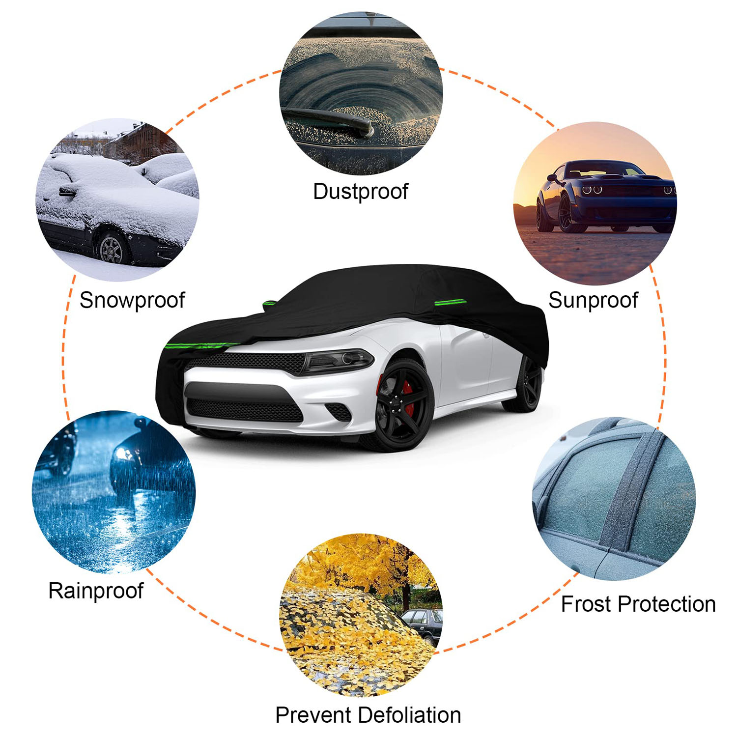 Covelta Waterproof Car Cover for Dodge Charger & Chrysler 300 2006–2026
