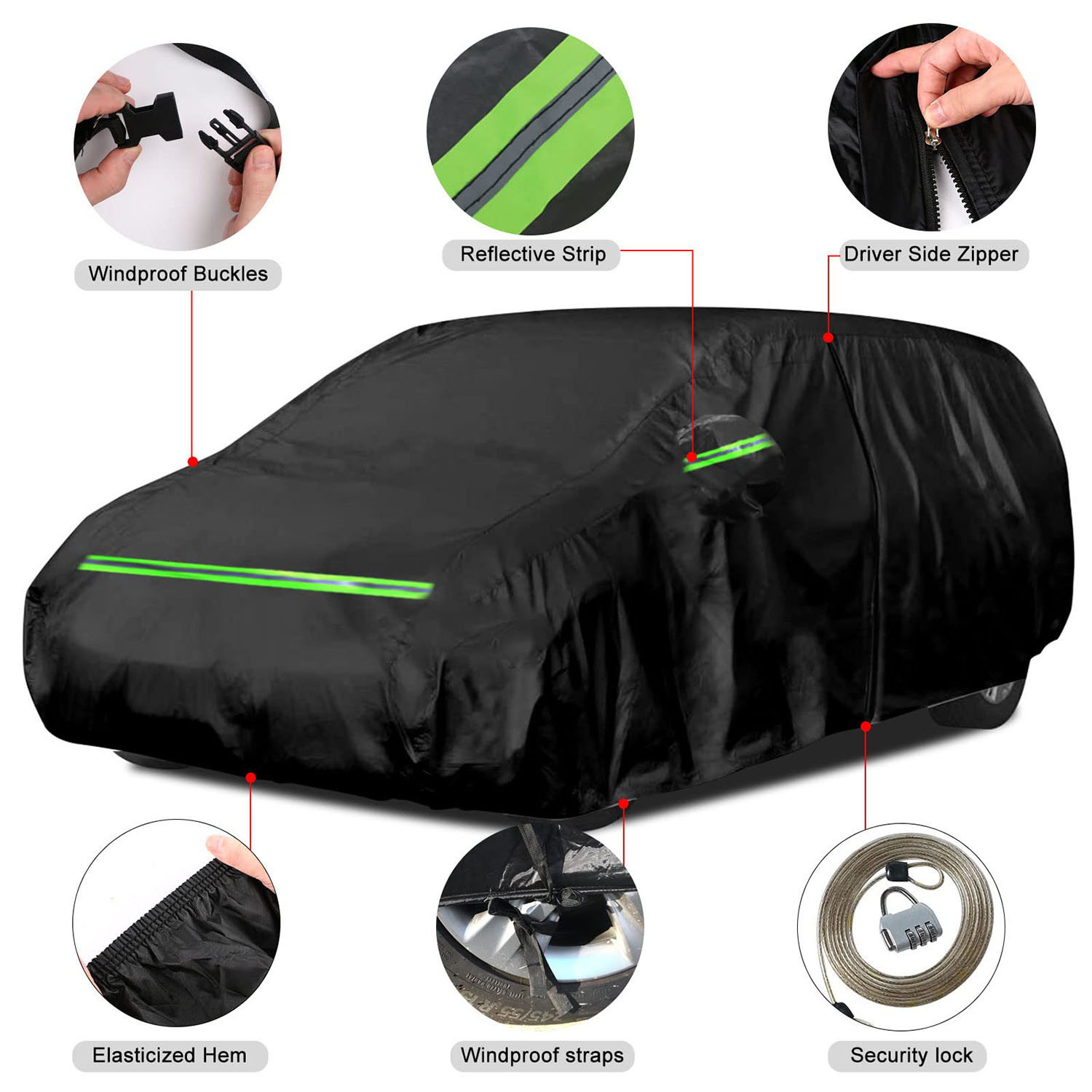 Covelta Waterproof Full Car Cover for 2008–2025 Chrysler Town & Country / Pacifica / Dodge Grand Caravan