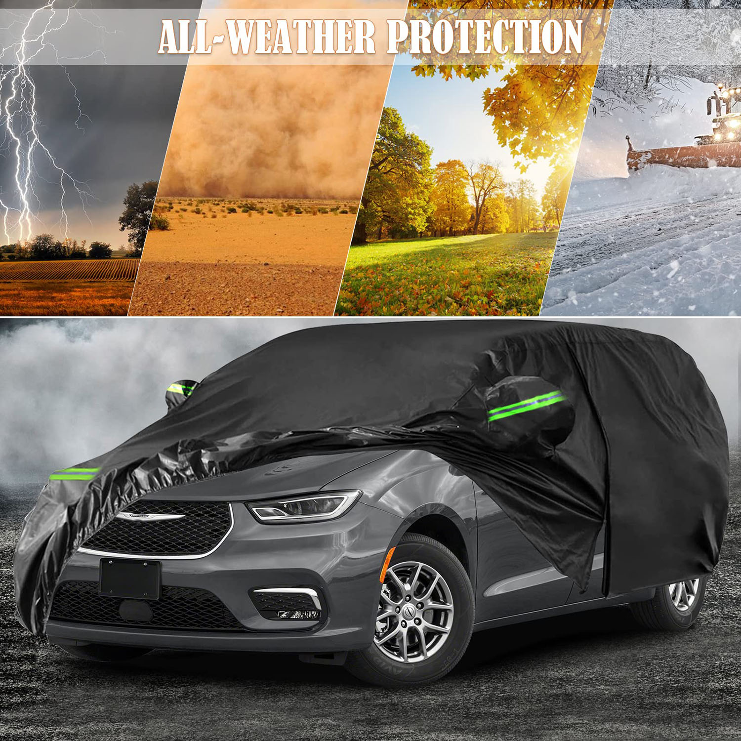 Covelta Waterproof Full Car Cover for 2008–2025 Chrysler Town & Country / Pacifica / Dodge Grand Caravan