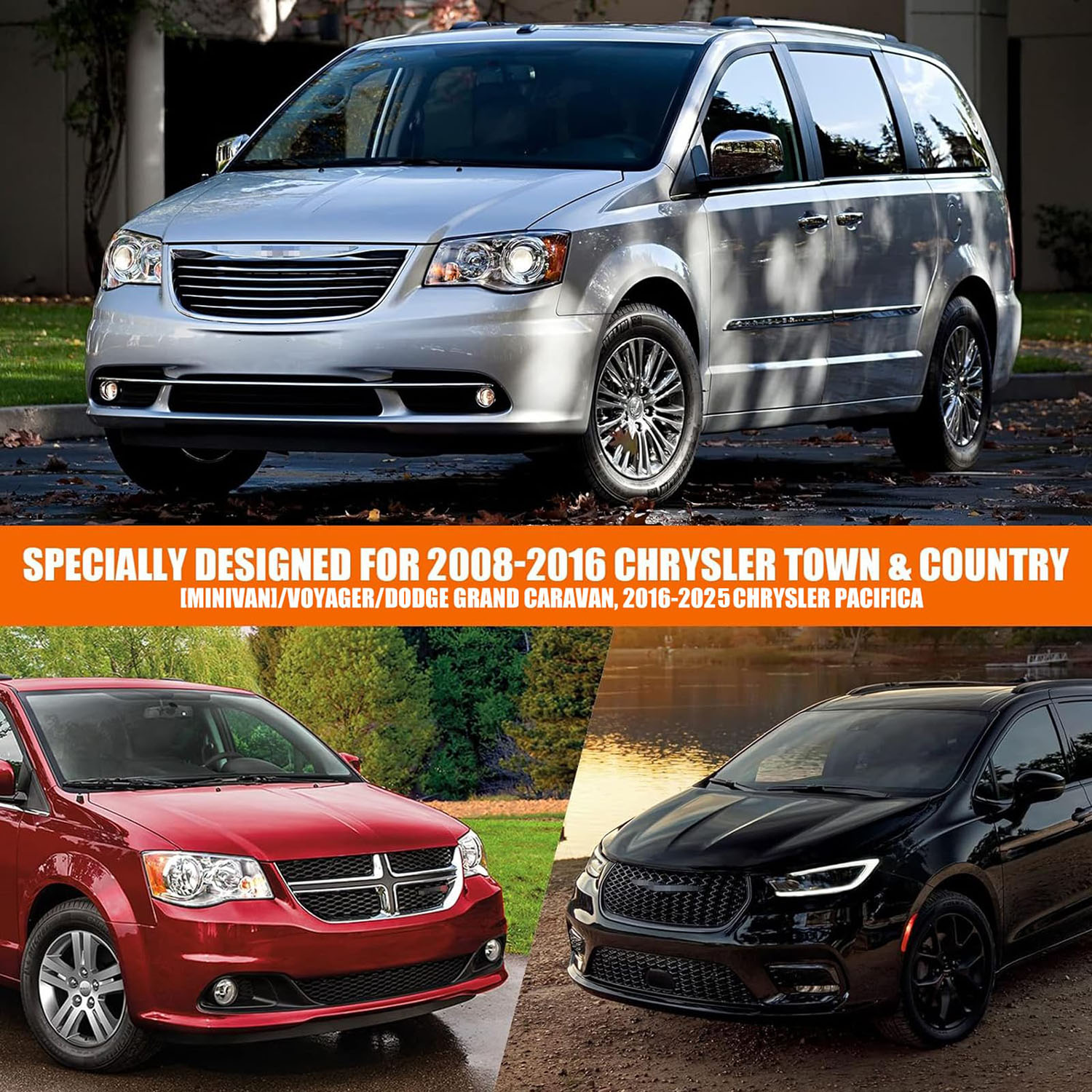 Covelta Waterproof Full Car Cover for 2008–2025 Chrysler Town & Country / Pacifica / Dodge Grand Caravan