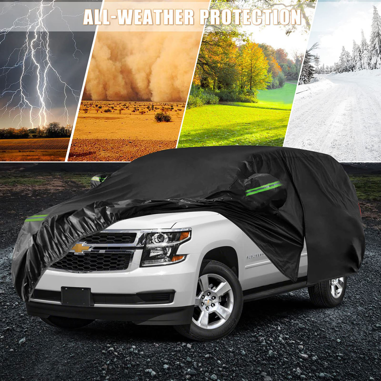 Covelta Waterproof Full Car Cover for 2007–2026 Chevy Suburban / GMC Yukon XL / Cadillac Escalade ESV