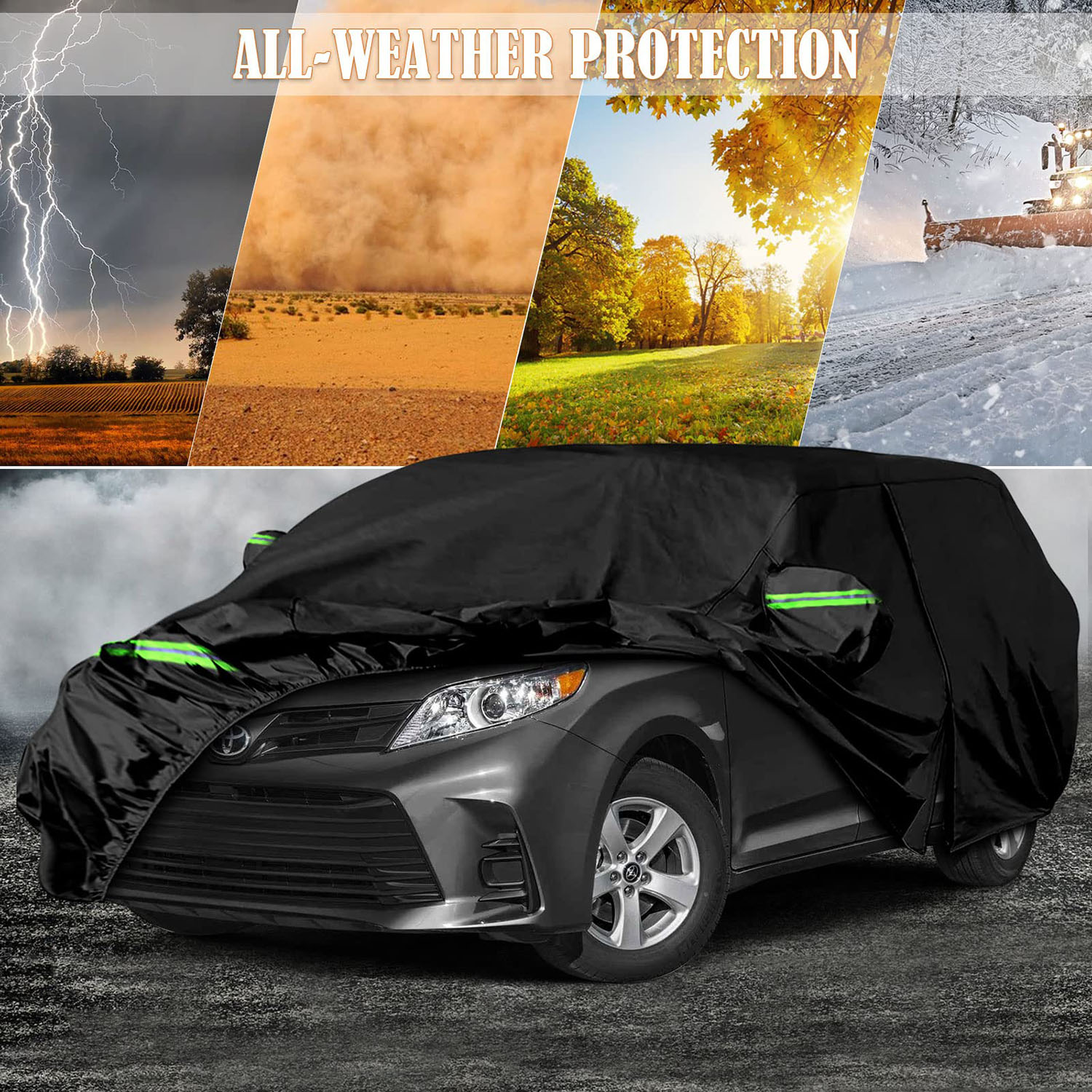 Covelta Waterproof Full Car Cover for 2003–2026 Toyota Sienna Minivan