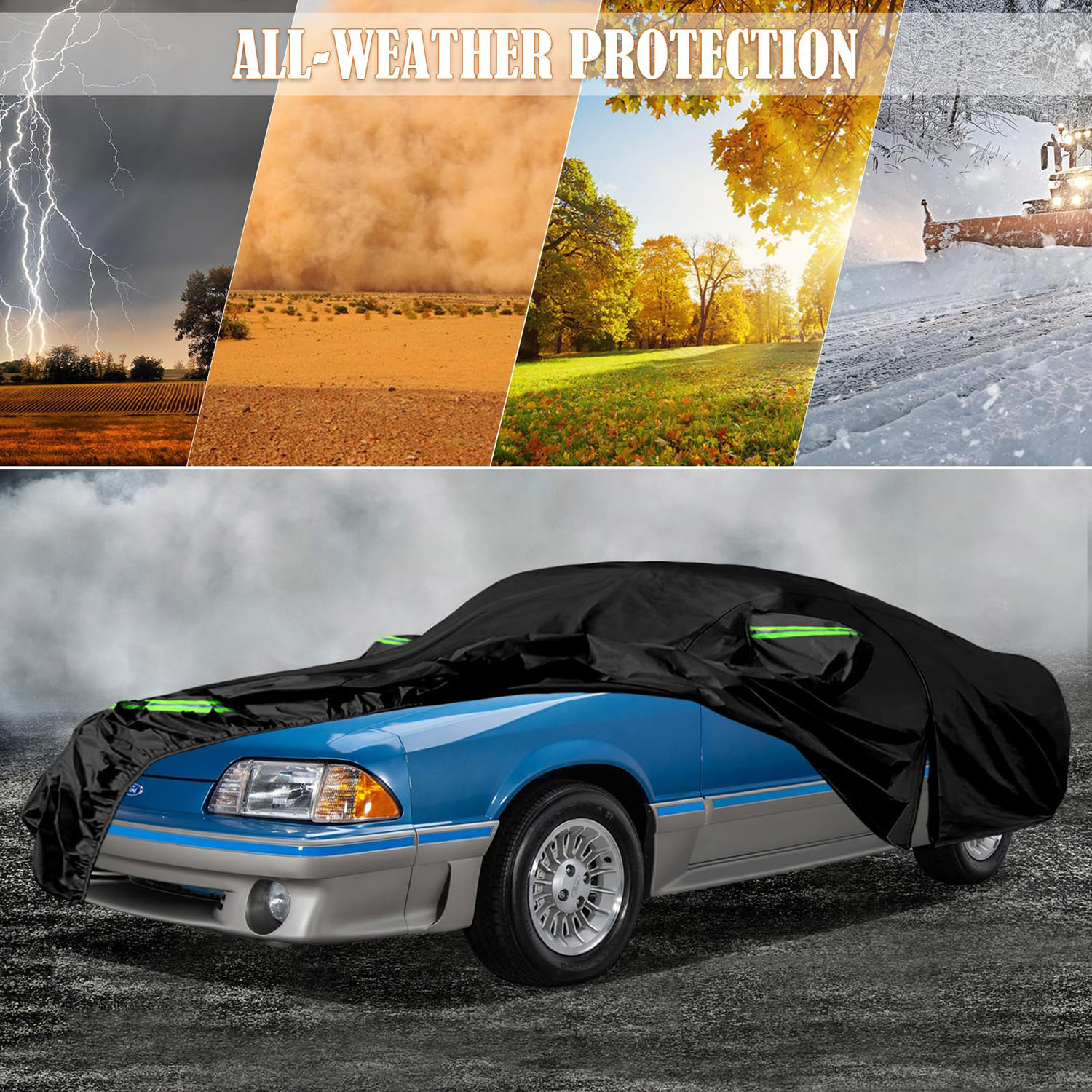Covelta Waterproof Full Car Cover for 1979–1993 Ford Mustang