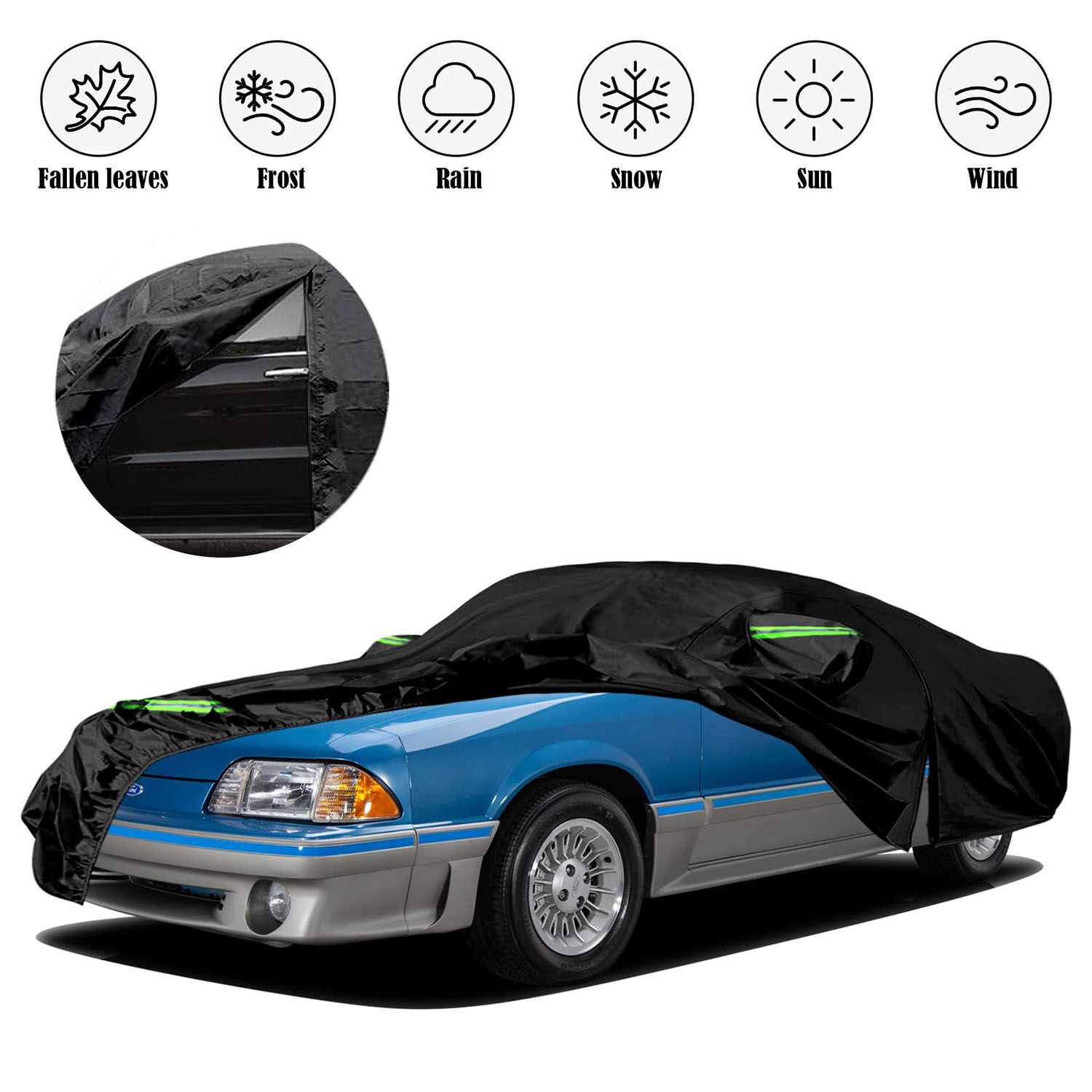 Covelta Waterproof Full Car Cover for 1979–1993 Ford Mustang