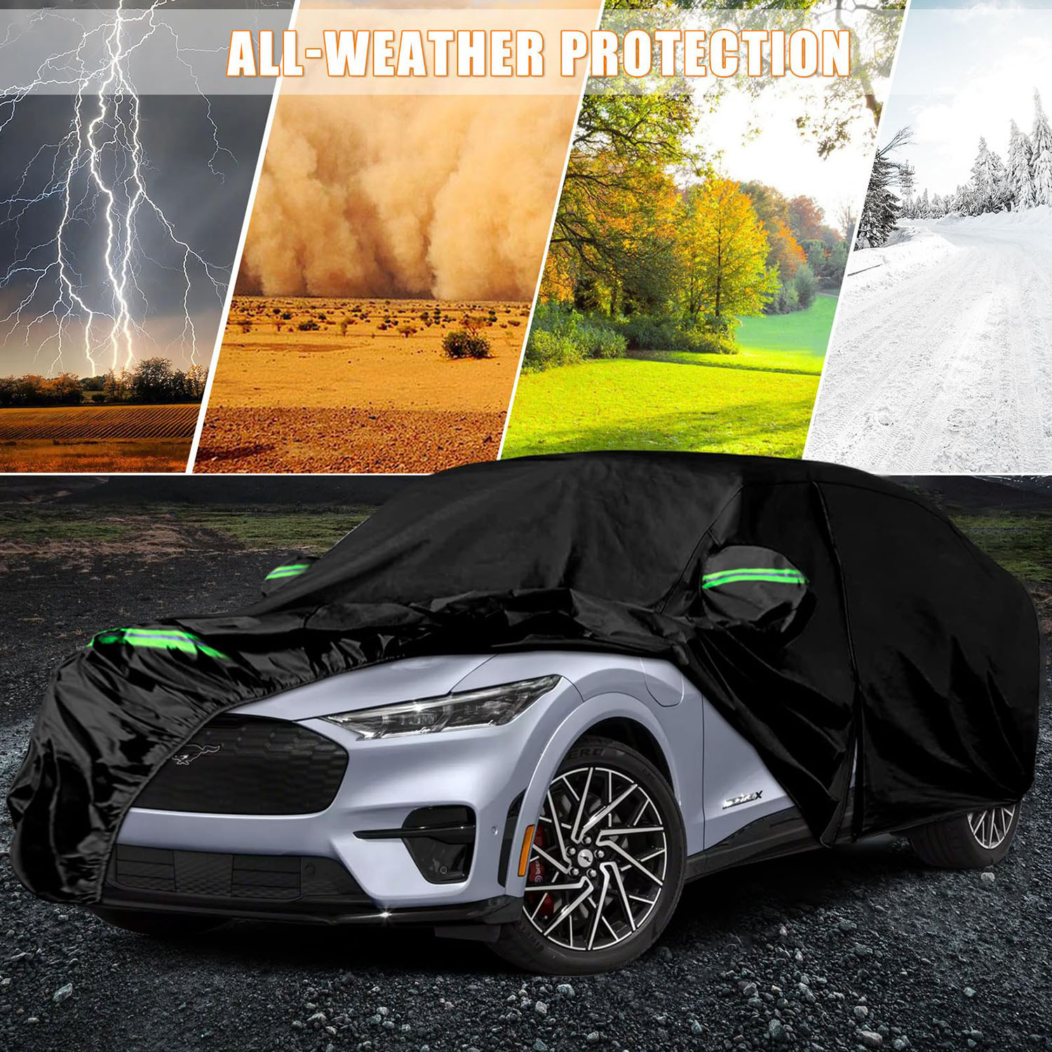 Covelta Waterproof Full Car Cover for 2021–2026 Ford Mustang Mach-E
