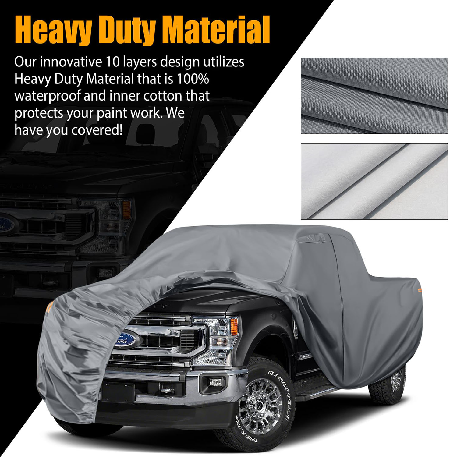 Covelta Waterproof Truck Cover for F-Series / Silverado / Ram Crew Cab 6.5 ft Bed