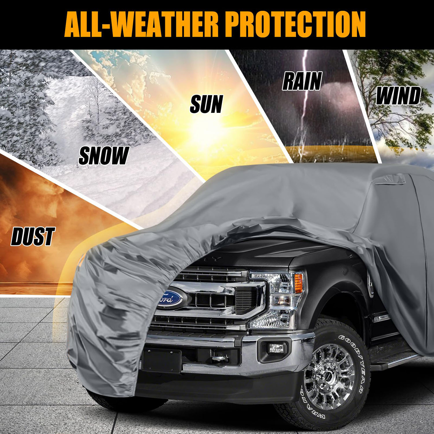 Covelta Waterproof Truck Cover for F-Series / Silverado / Ram Crew Cab 6.5 ft Bed