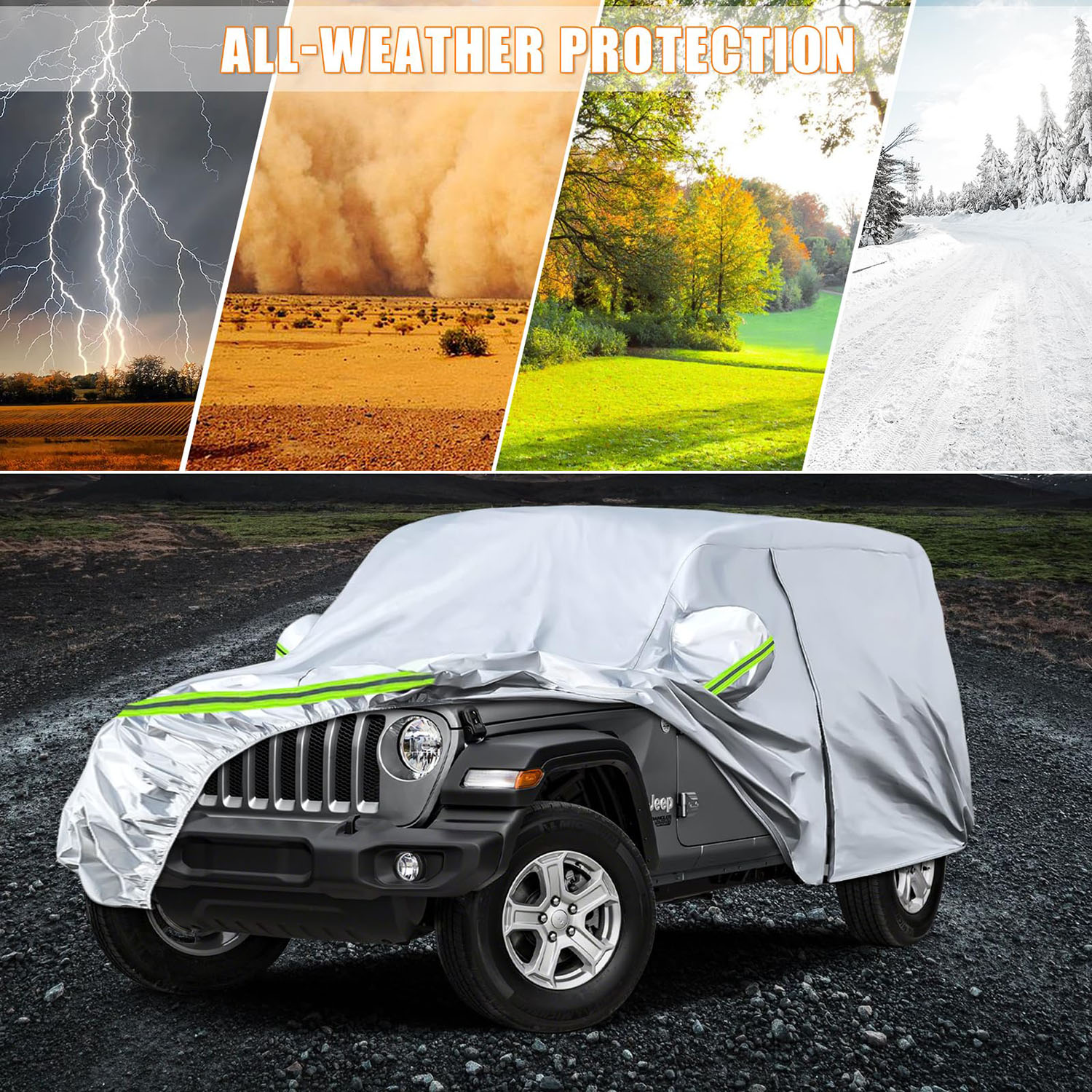 Covelta Waterproof Full Car Cover for 2007–2025 Jeep Wrangler 4 Door