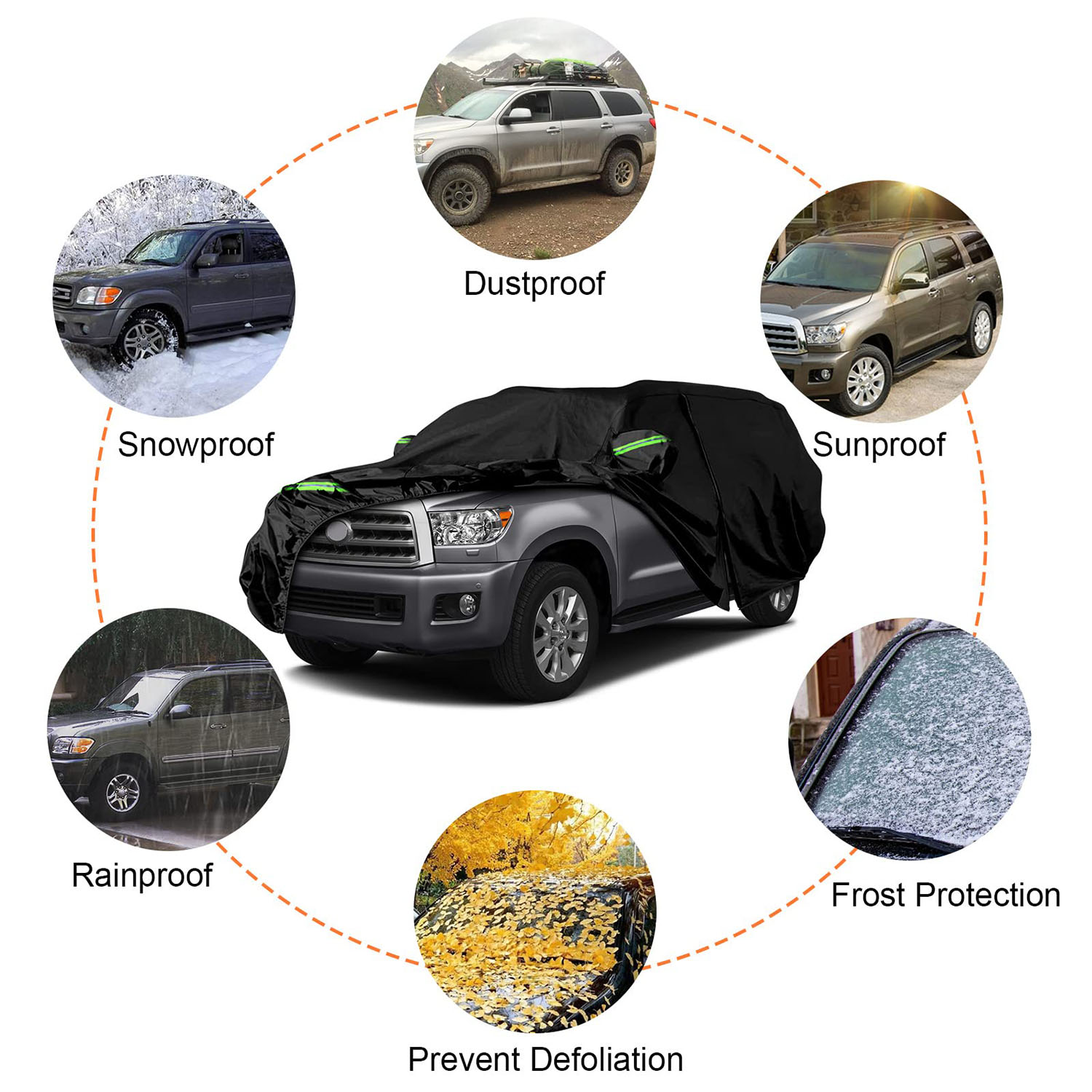 Covelta Waterproof Full Car Cover for 2001–2026 Toyota Sequoia