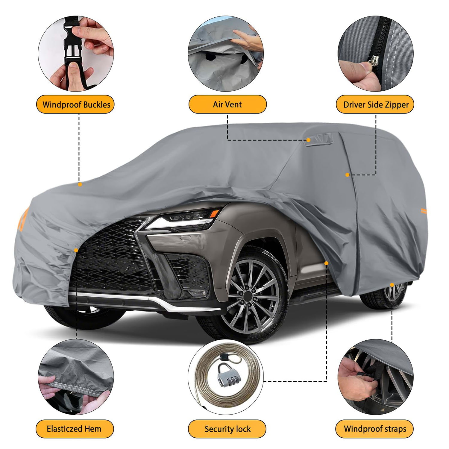 Covelta Waterproof Car Cover for 2008-2026 Lexus LX & Toyota Land Cruiser