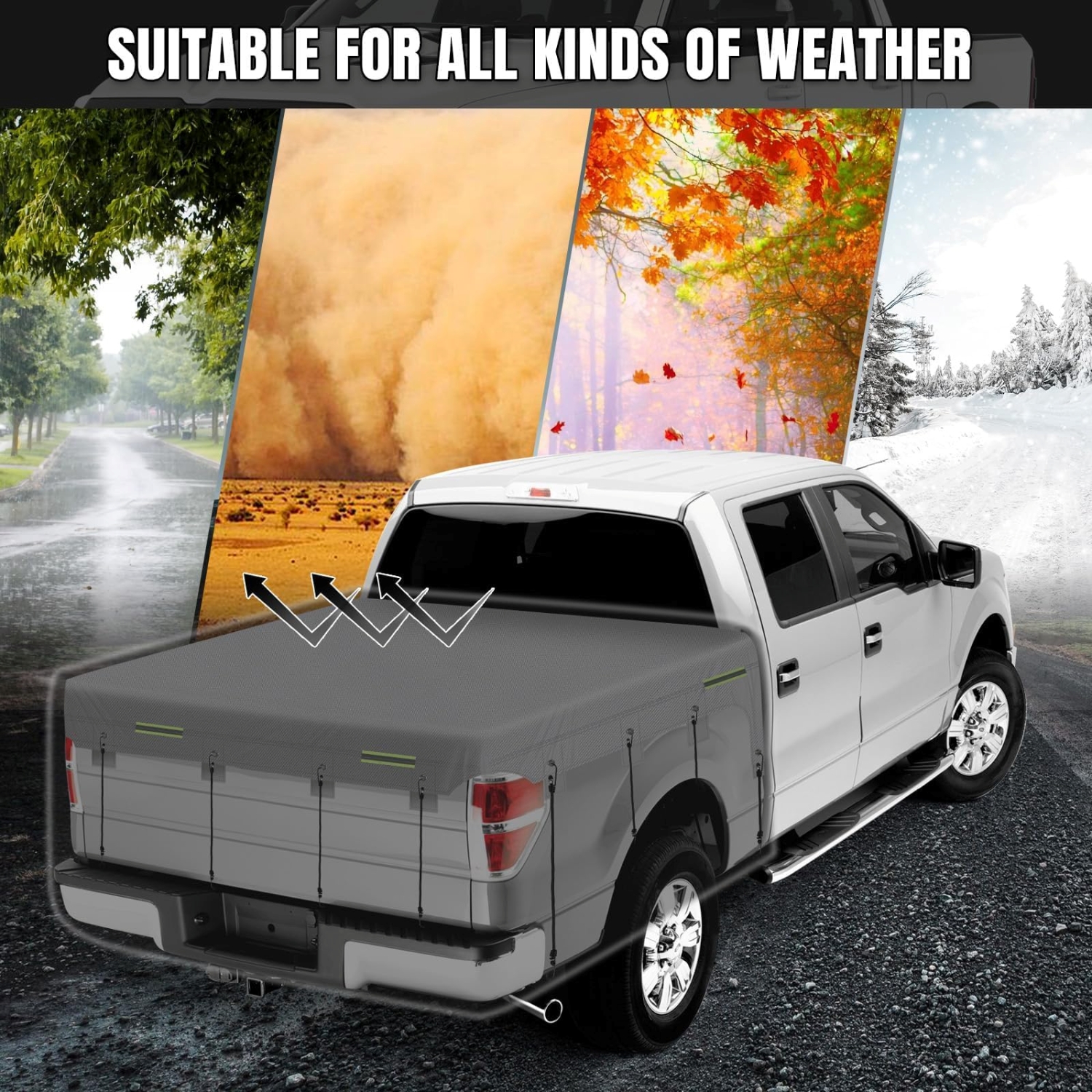 Covelta Truck Bed Tarp Cover for Mid Size Pickup Trucks 6ft Bed
