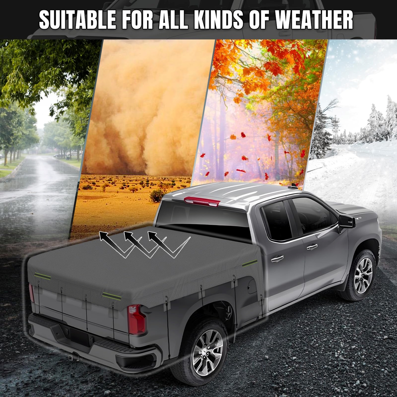 Covelta Truck Bed Tarp Cover for Full Size Pickup Trucks 6.4ft Bed