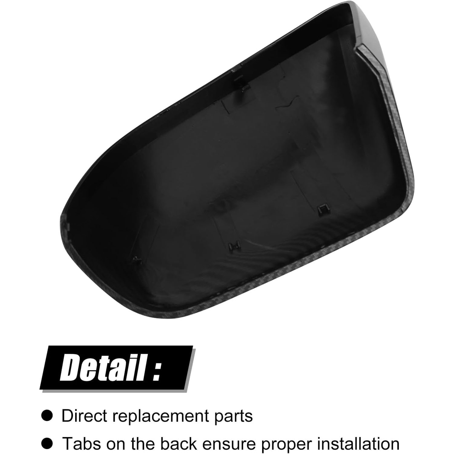 Covelta Carbon Fiber Mirror Cover Caps Replacement for 2015-2024 Ford Mustang Without Turn Signal