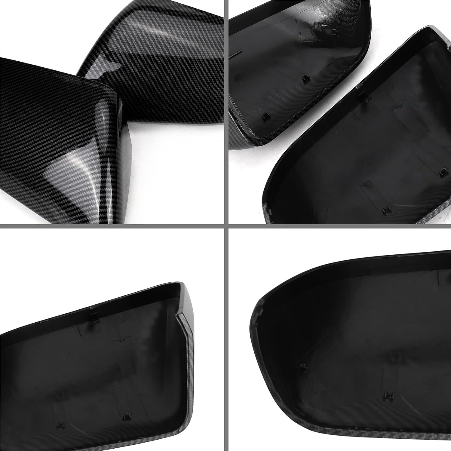 Covelta Carbon Fiber Mirror Cover Caps Replacement for 2015-2024 Ford Mustang Without Turn Signal