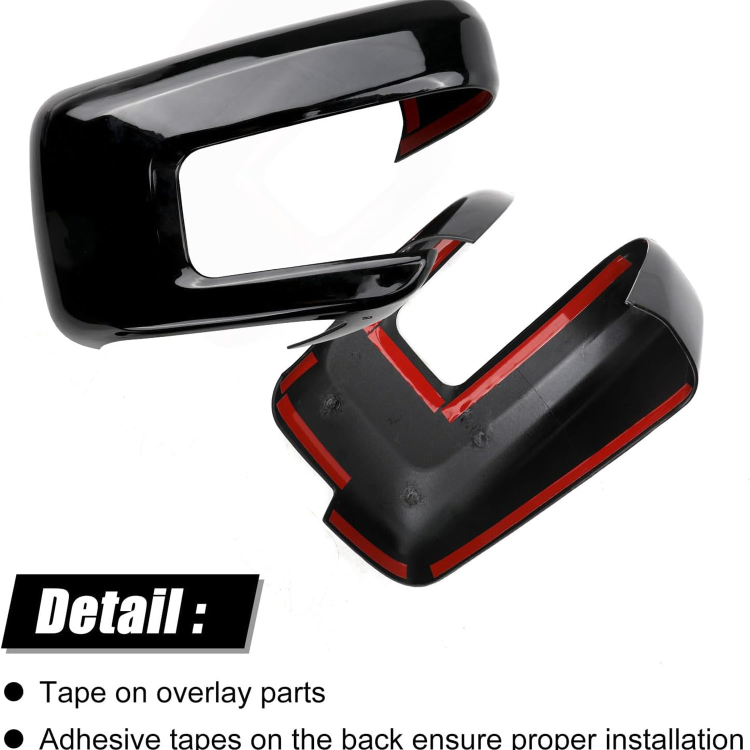 Covelta Gloss Black Mirror Cover Caps Replacement for 2021-2025 Ford F-150 with Turn Signal