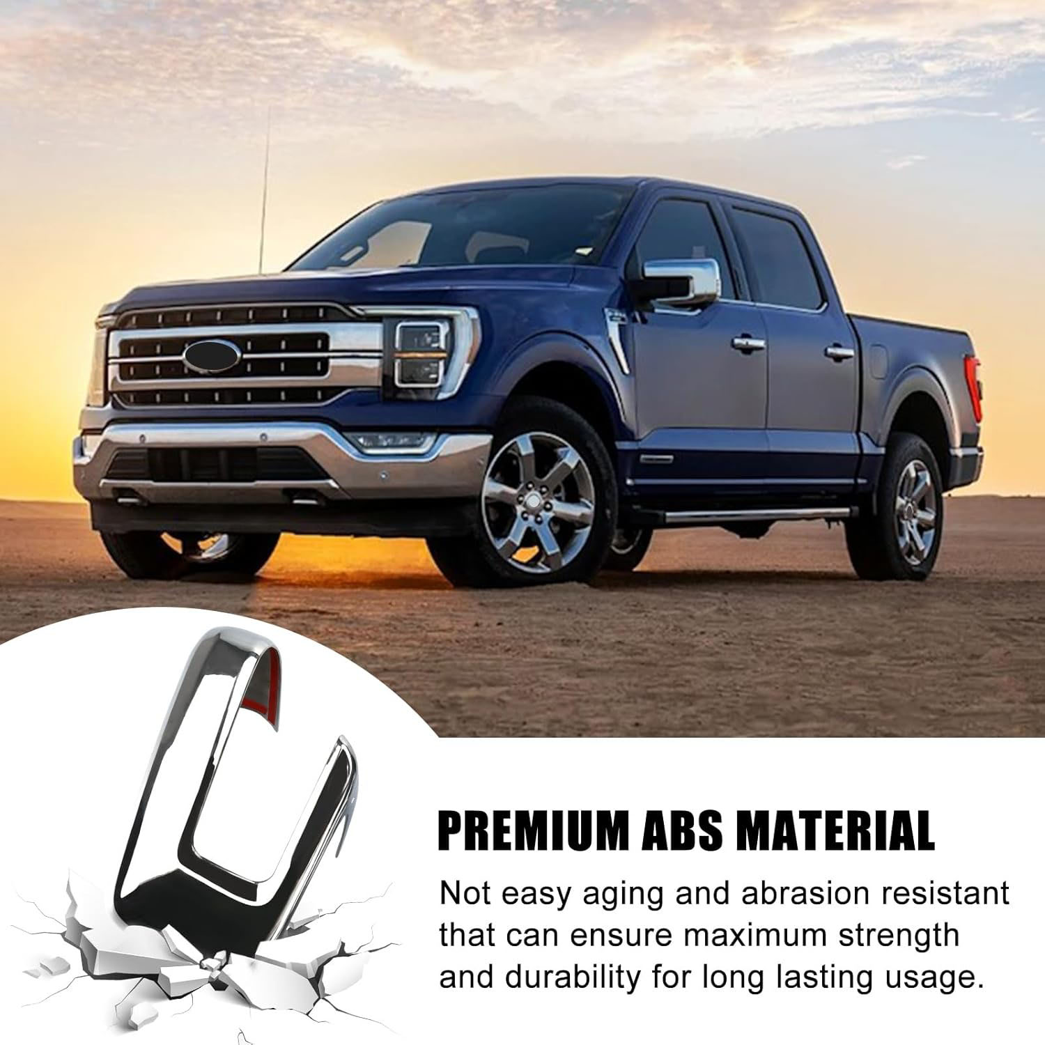 Covelta Chrome Mirror Cover Caps Replacement for 2021-2025 Ford F-150 with Turn Signal