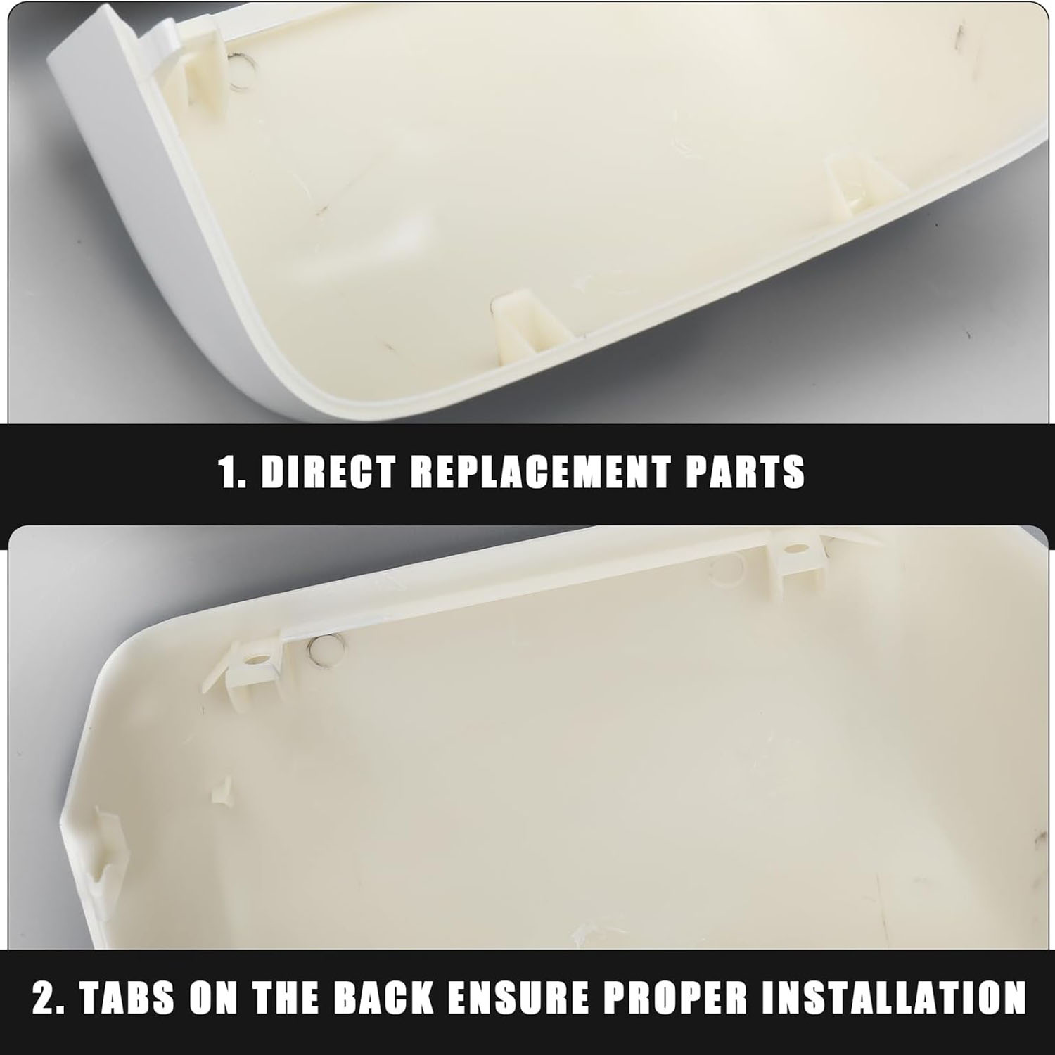 Covelta White Towing Mirror Cover Caps Replacement for 2008-2016 Ford F250 F350 F450 F550 Super Dutyl