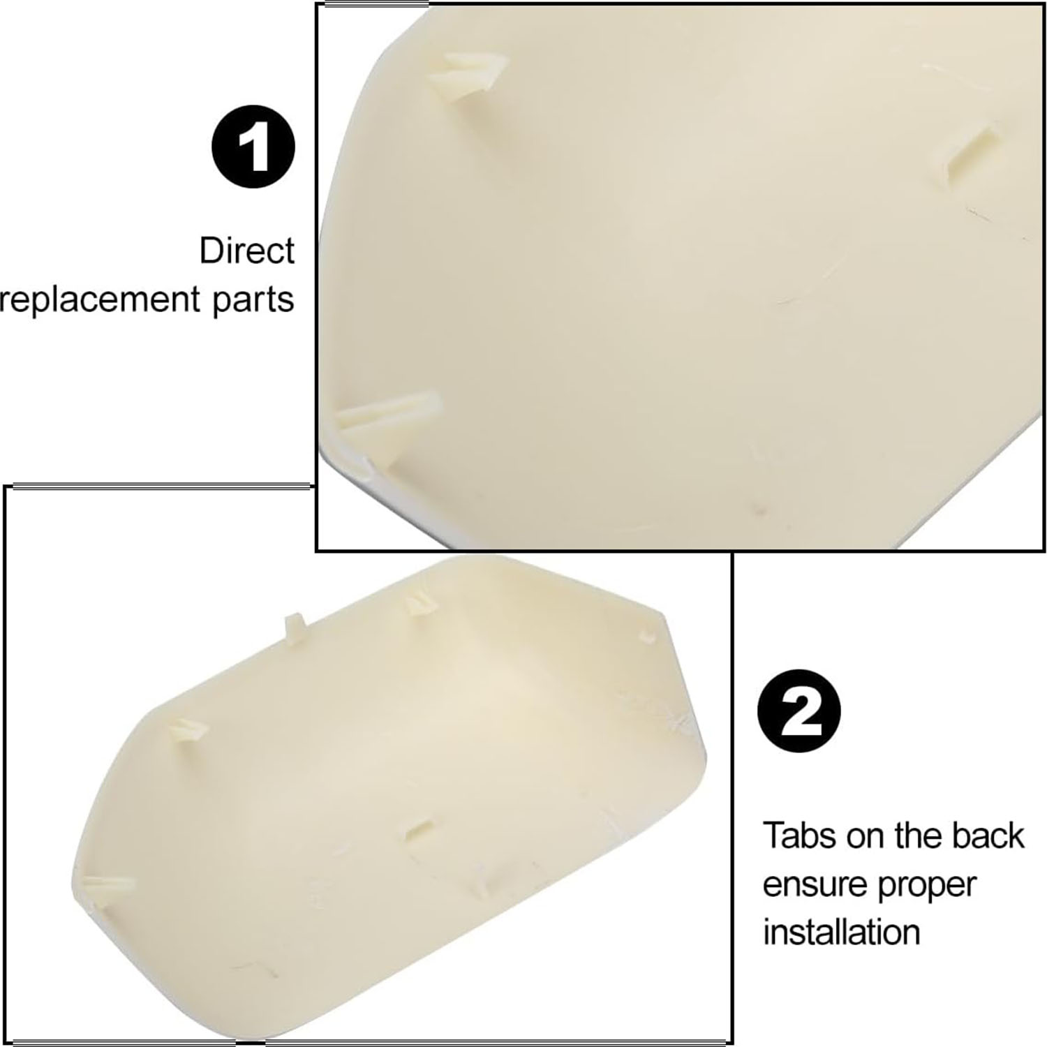 Covelta White Tow Mirror Cover Caps Replacement for 2017-2024 Ford F250 F350 F450 F550 Super Duty