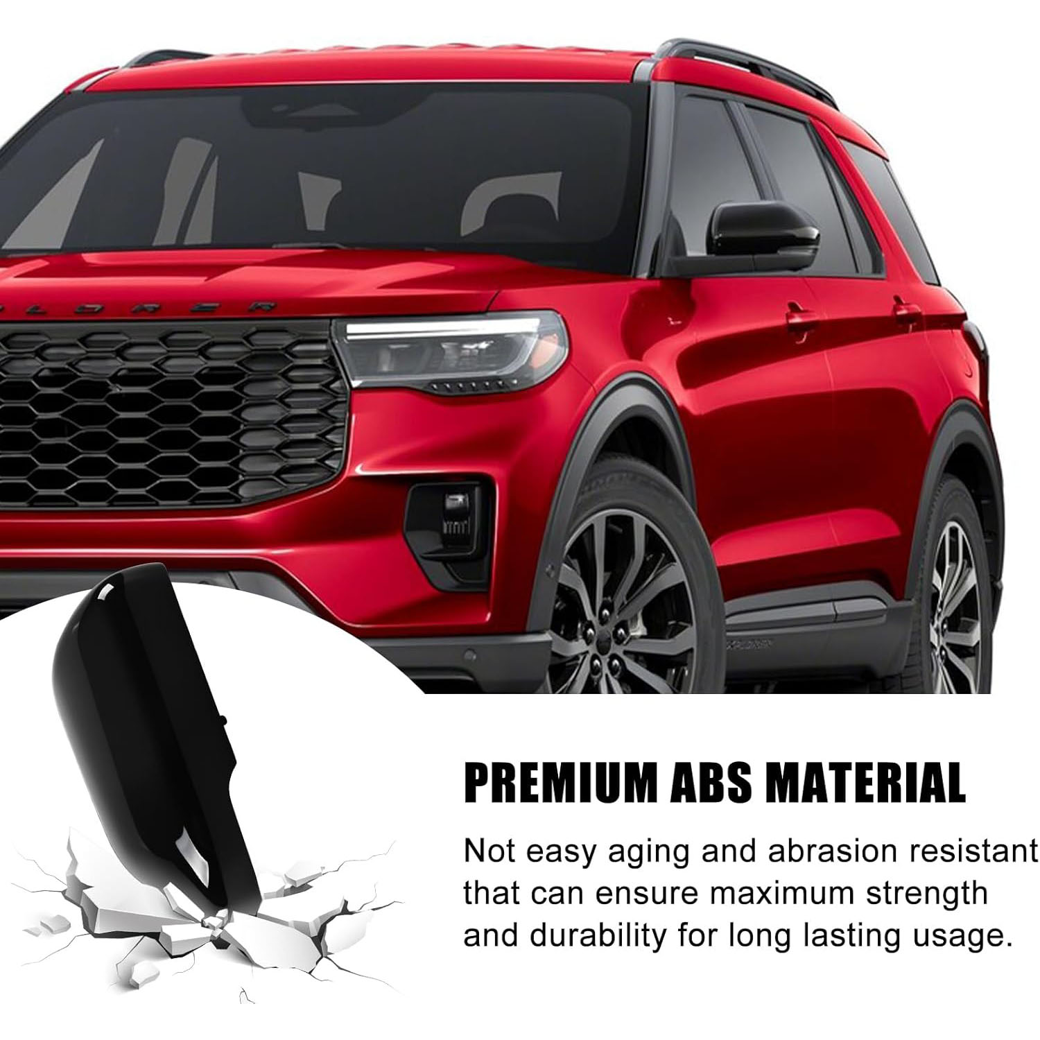 Covelta Glossy Black Mirror Cover Caps Replacement for 2020-2025 Ford Explorer with Turn Signal