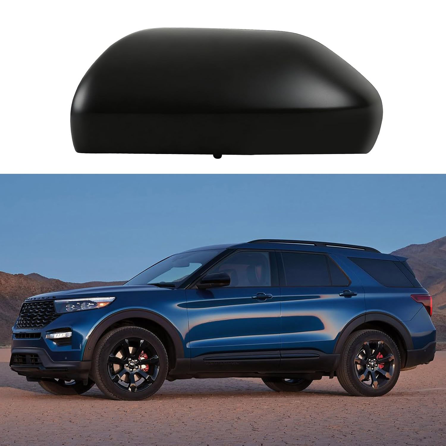 Covelta Textured Black Left Mirror Cover Cap Replacement for 2020-2025 Ford Explorer Without Turn Signal