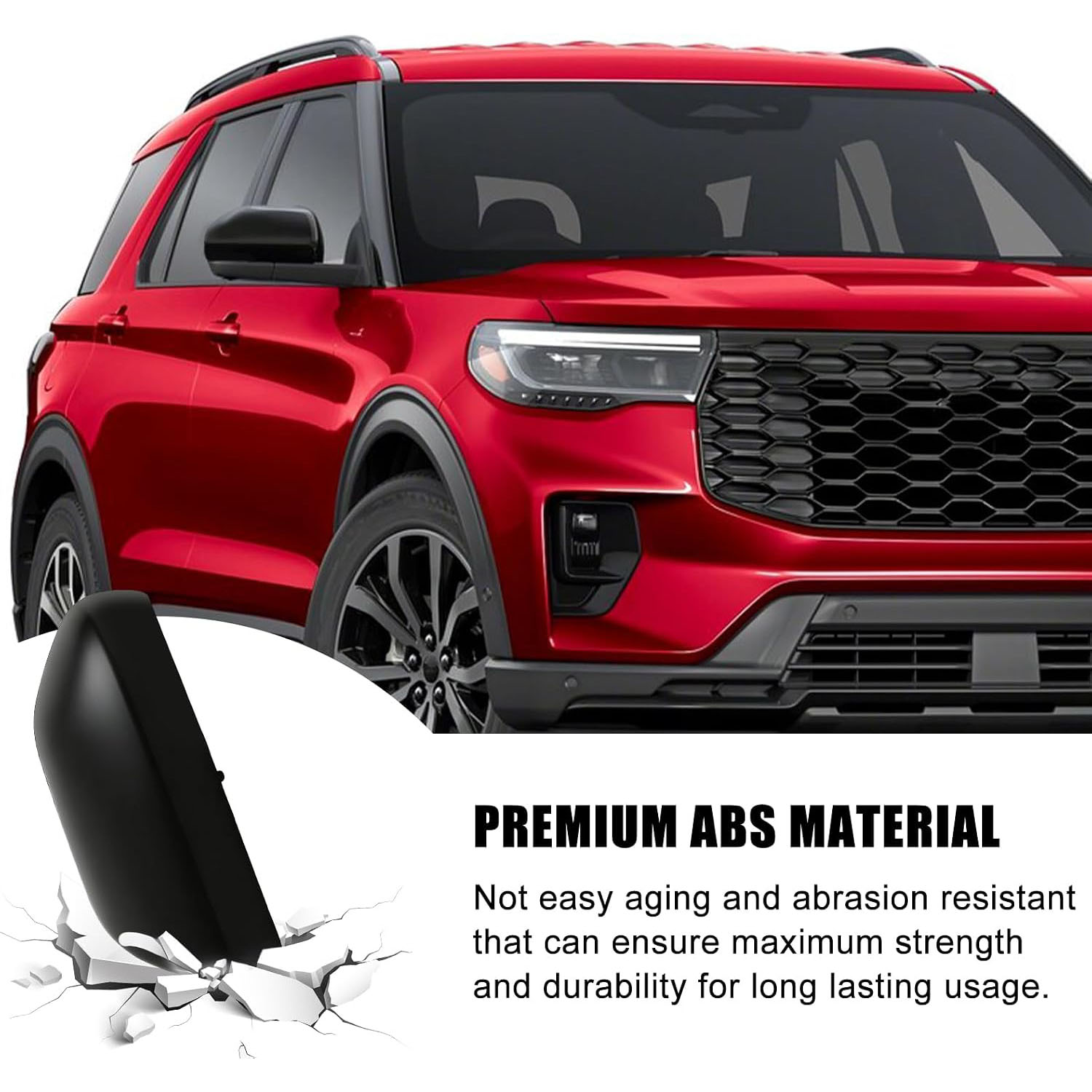 [Copy]Covelta Textured Black Left Mirror Cover Cap Replacement for 2020-2025 Ford Explorer Without Turn Signal