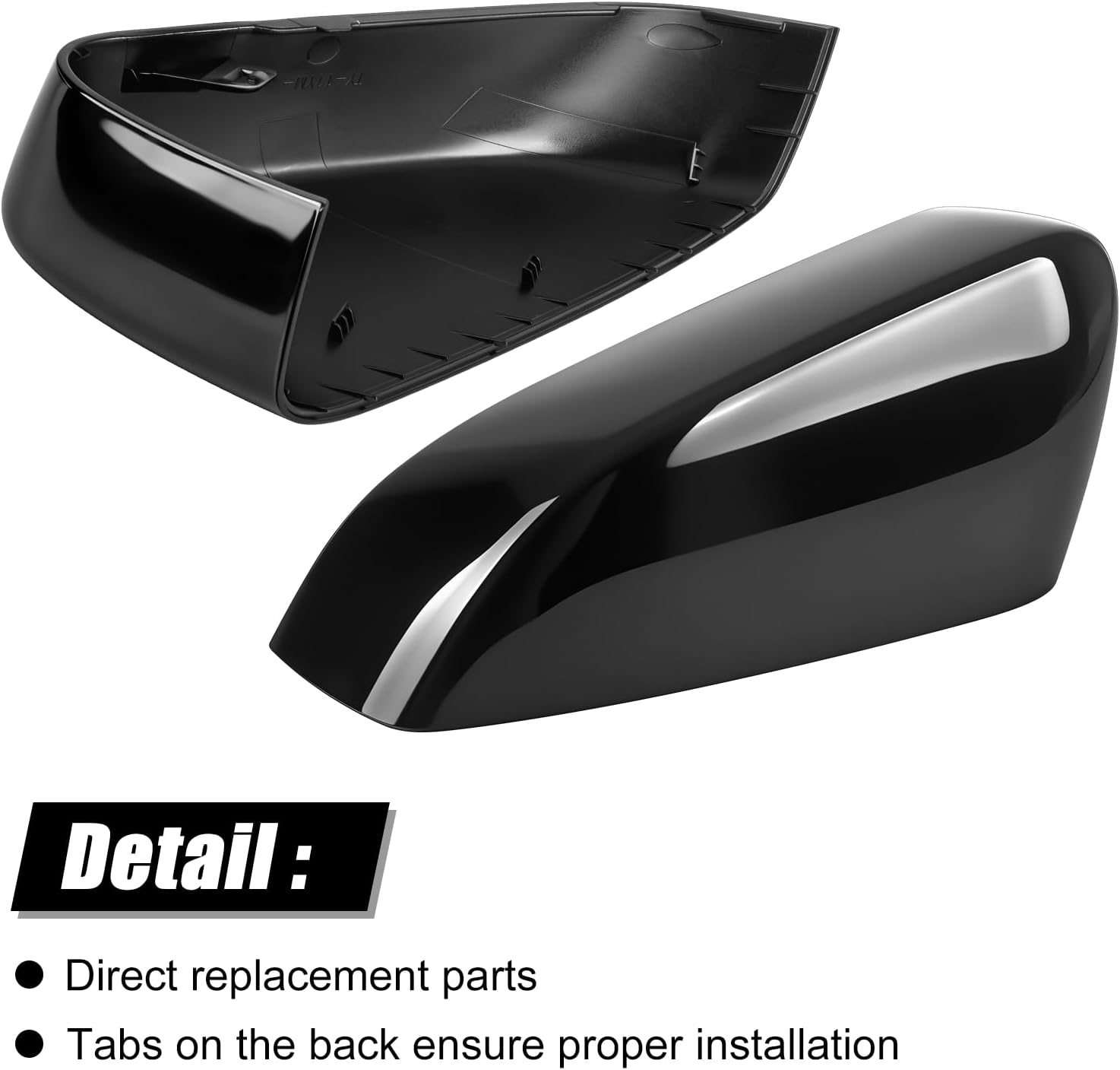 Covelta Black Right Mirror Cover Cap Replacement for 2010-2014 Ford Mustang