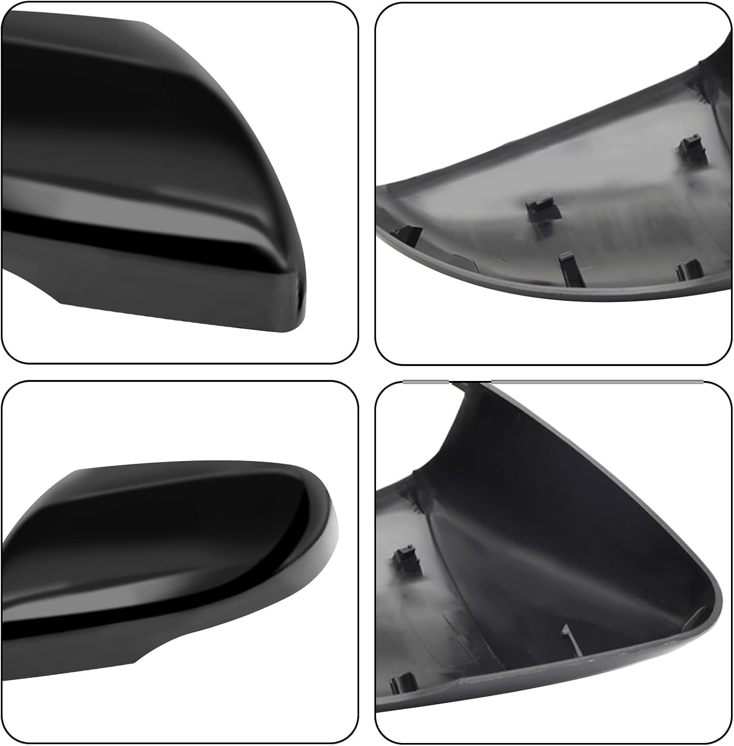 Covelta Black Left Mirror Cover Cap Replacement for 2015-2020 Ford Edge Without Side Assist Hole