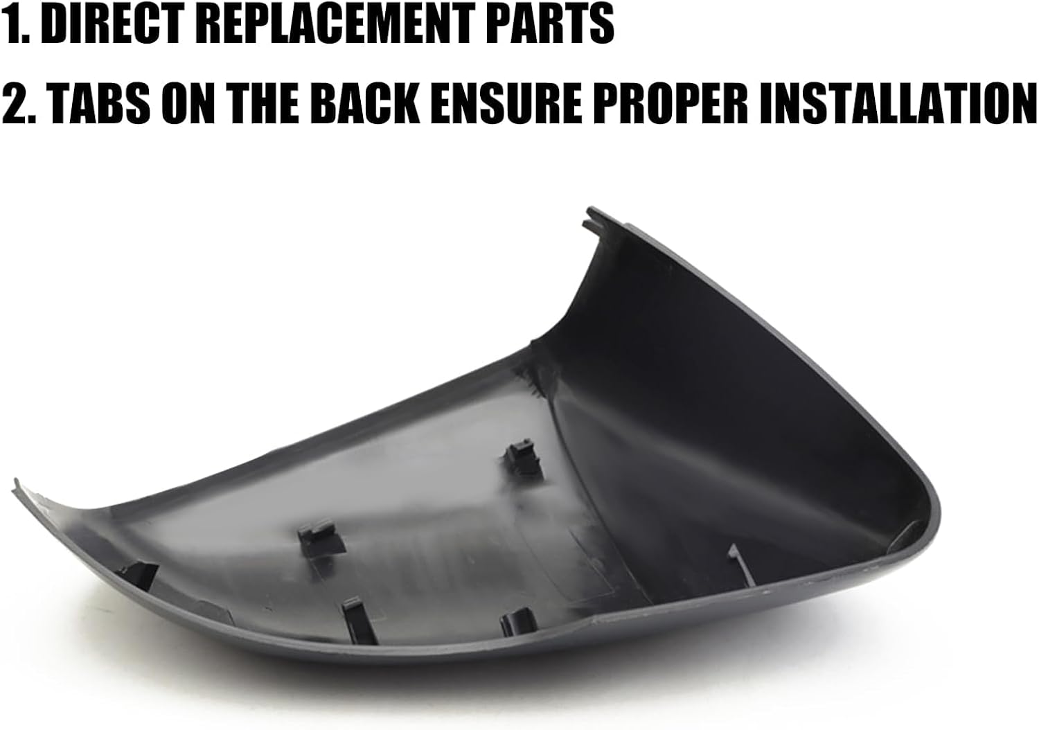 Covelta Black Left Mirror Cover Cap Replacement for 2015-2020 Ford Edge Without Side Assist Hole