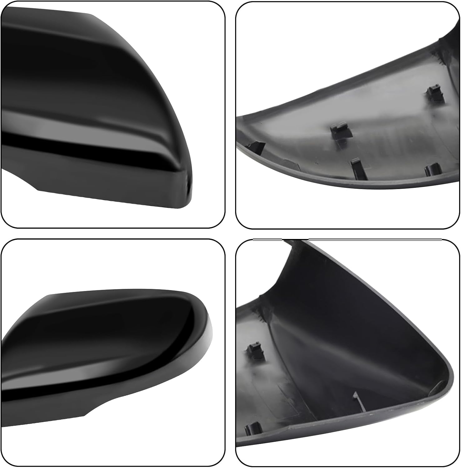 Covelta Black Right Mirror Cover Cap Replacement for 2015-2020 Ford Edge Without Side Assist Hole