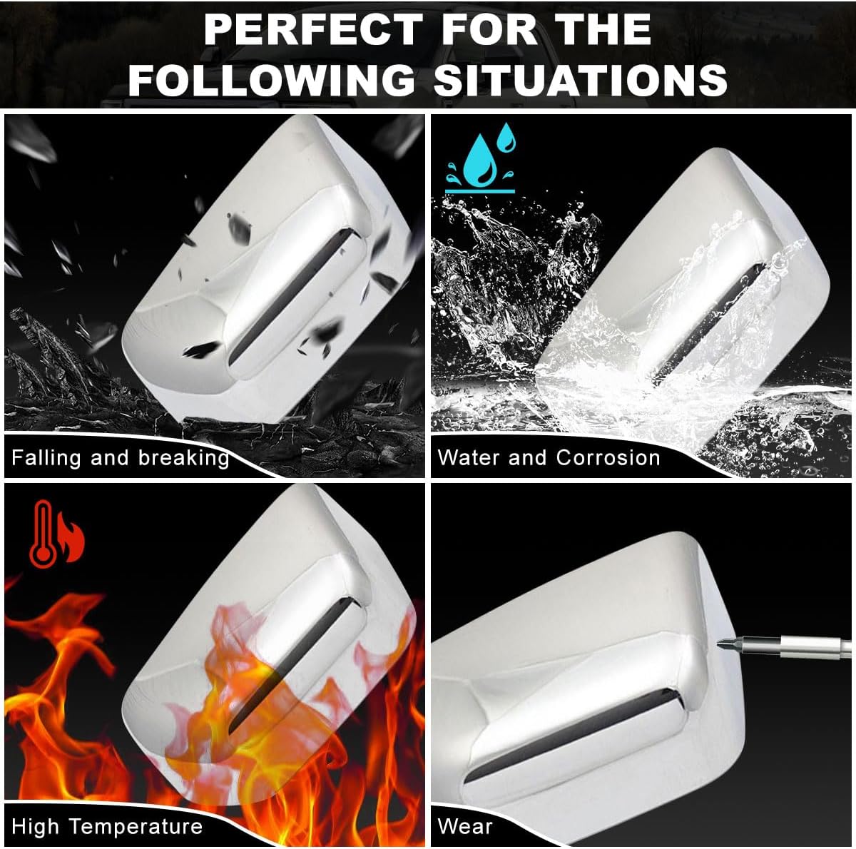 Covelta Top Tow Mirror Cover Cap for 2017-2024 Ford F250 F350 F450 F550 Super Duty
