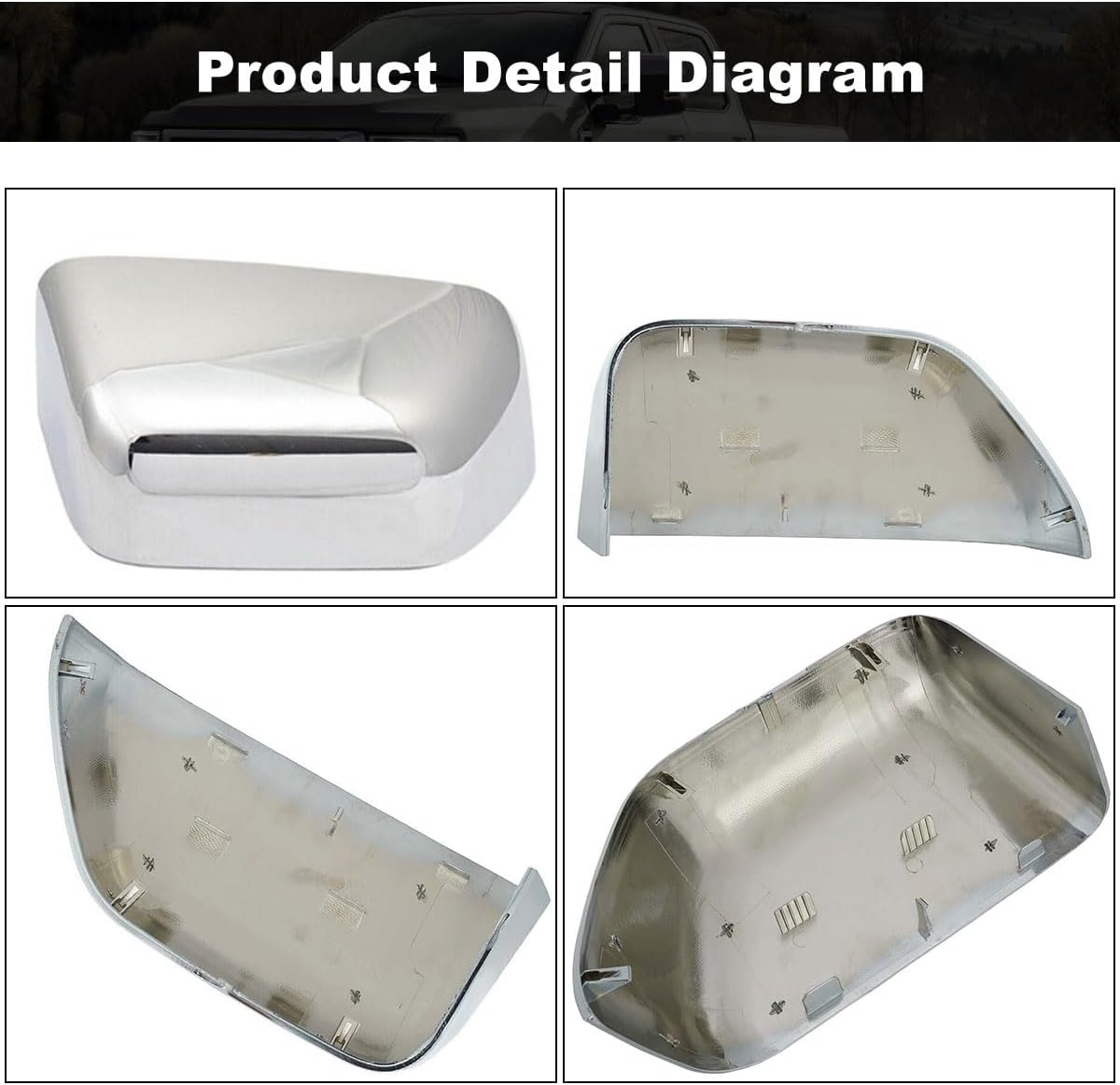 Covelta Top Tow Mirror Cover Cap for 2017-2024 Ford F250 F350 F450 F550 Super Duty