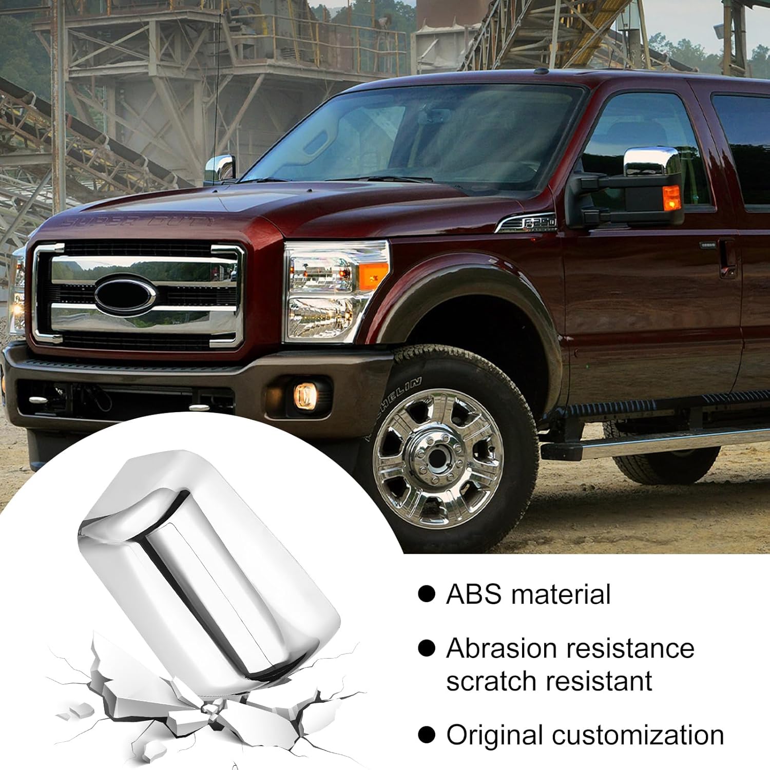 Covelta Top Mirror Cover Caps Replacement for 2008-2016 Ford F250 F350 F450 F550 Super Duty
