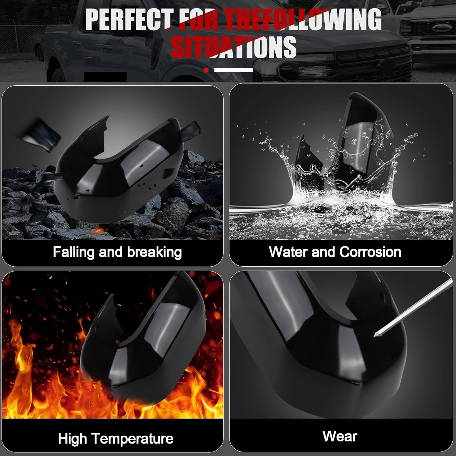 Covelta Mirror Cover Caps Replacement for 2021-2025 Ford Bronco Sport & Ford Maverick