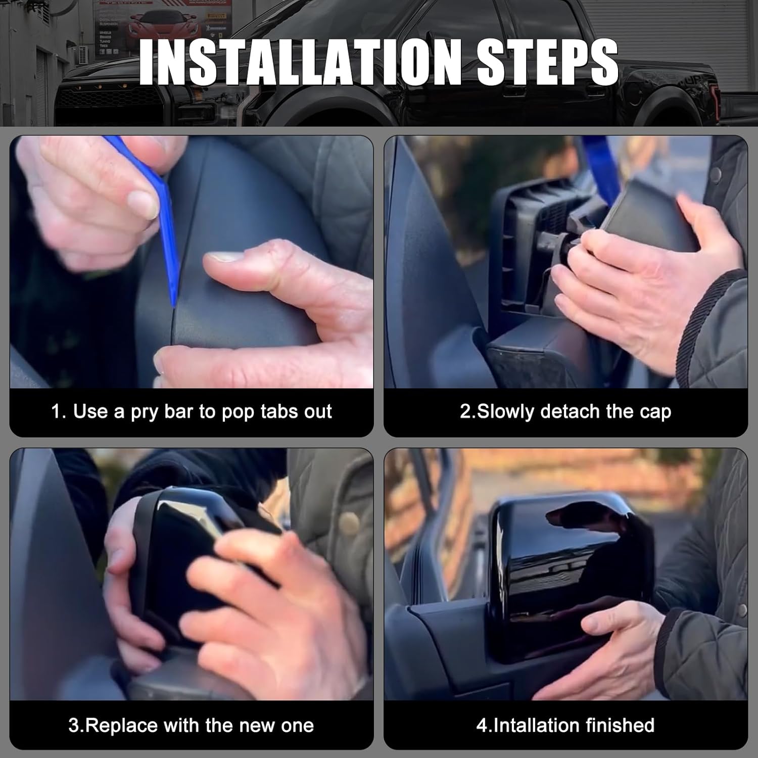 Covelta Mirror Cover Caps Replacement for 2015-2020 Ford F150