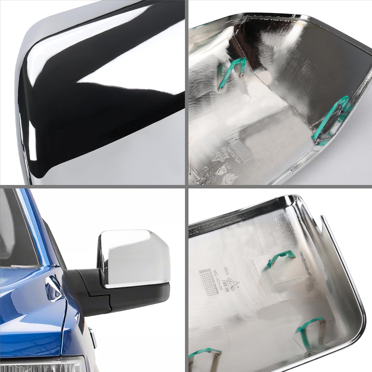 Covelta Mirror Cover Caps Replacement for 2015-2020 Ford F150（Chrome）