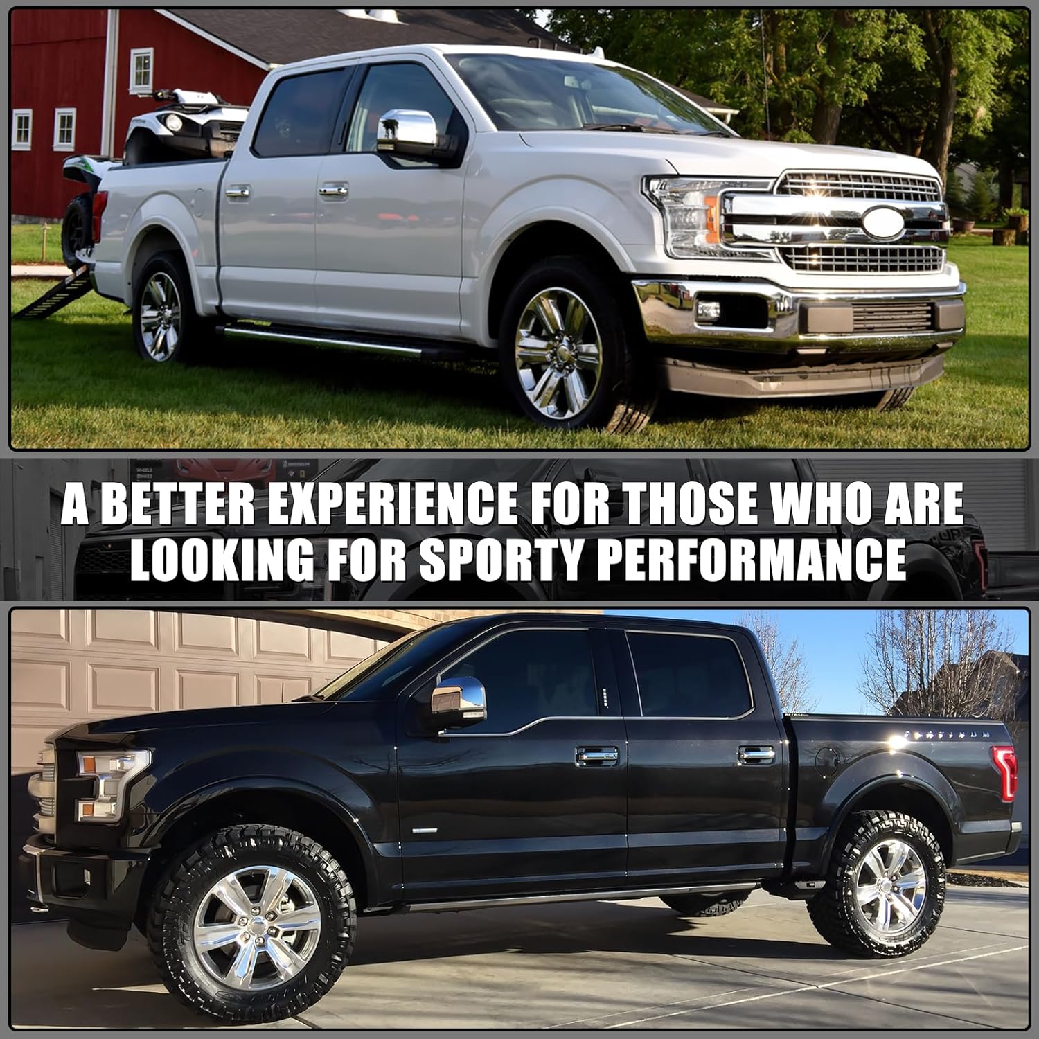 Covelta Mirror Cover Caps Replacement for 2015-2020 Ford F150（Chrome）
