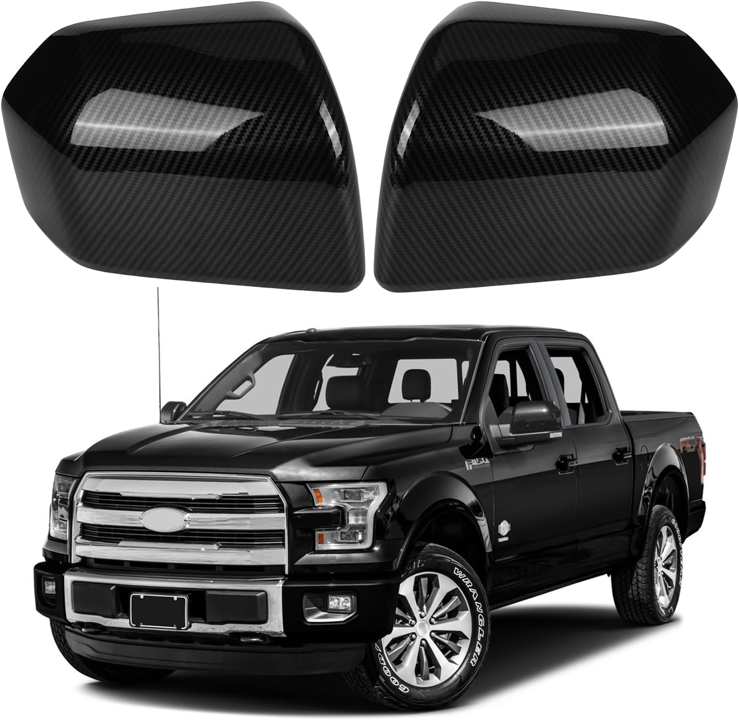 Covelta Mirror Cover Caps Replacement for 2015-2020 Ford F150（Carbon Fiber）
