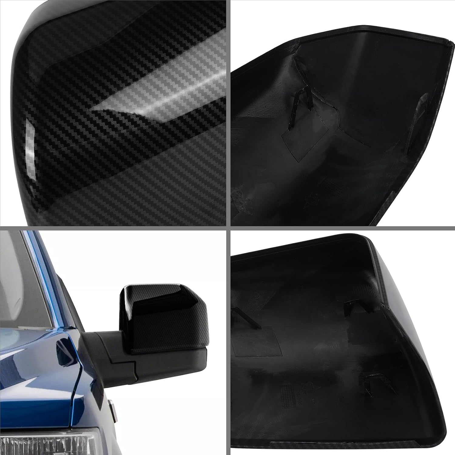 Covelta Mirror Cover Caps Replacement for 2015-2020 Ford F150（Carbon Fiber）